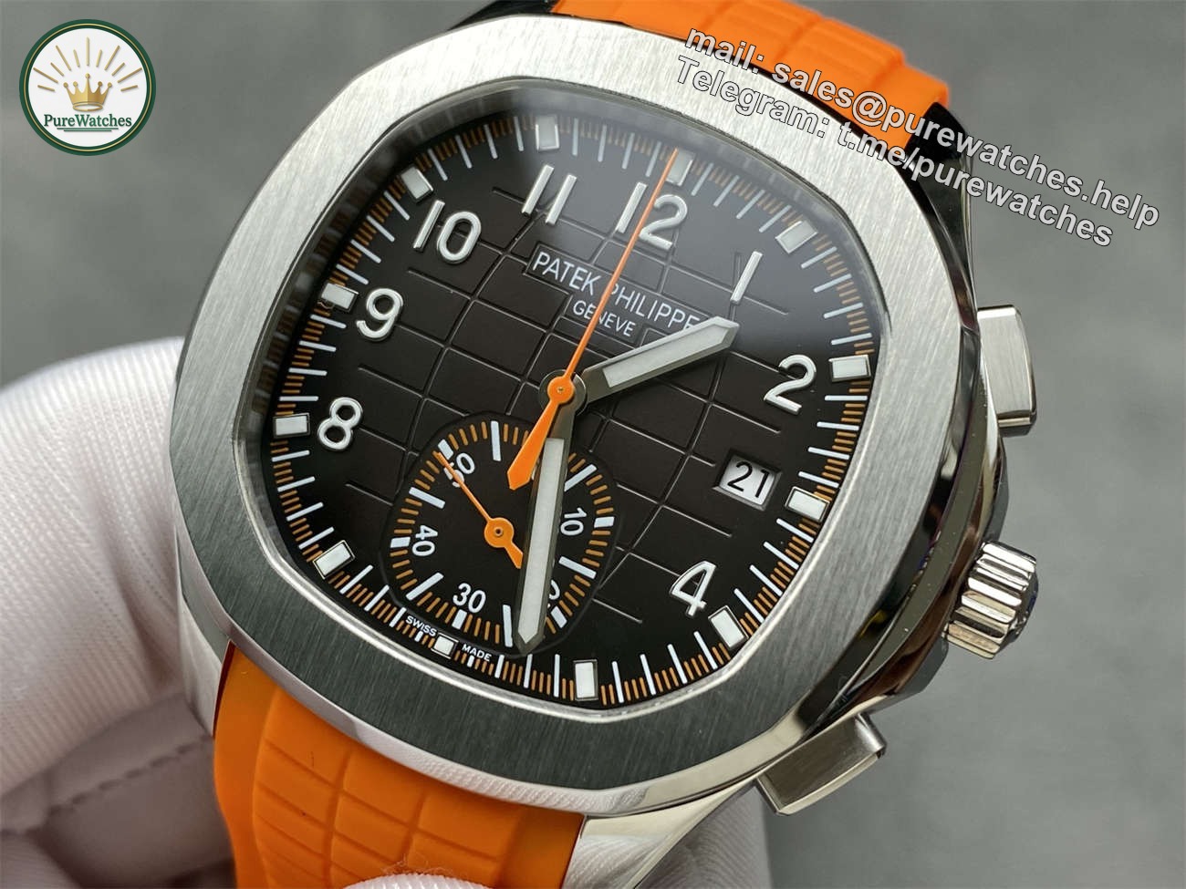 3KF Aquanaut 5968 Chronograph Carbon-Pattern Dial Super Clone Watch - Image 3