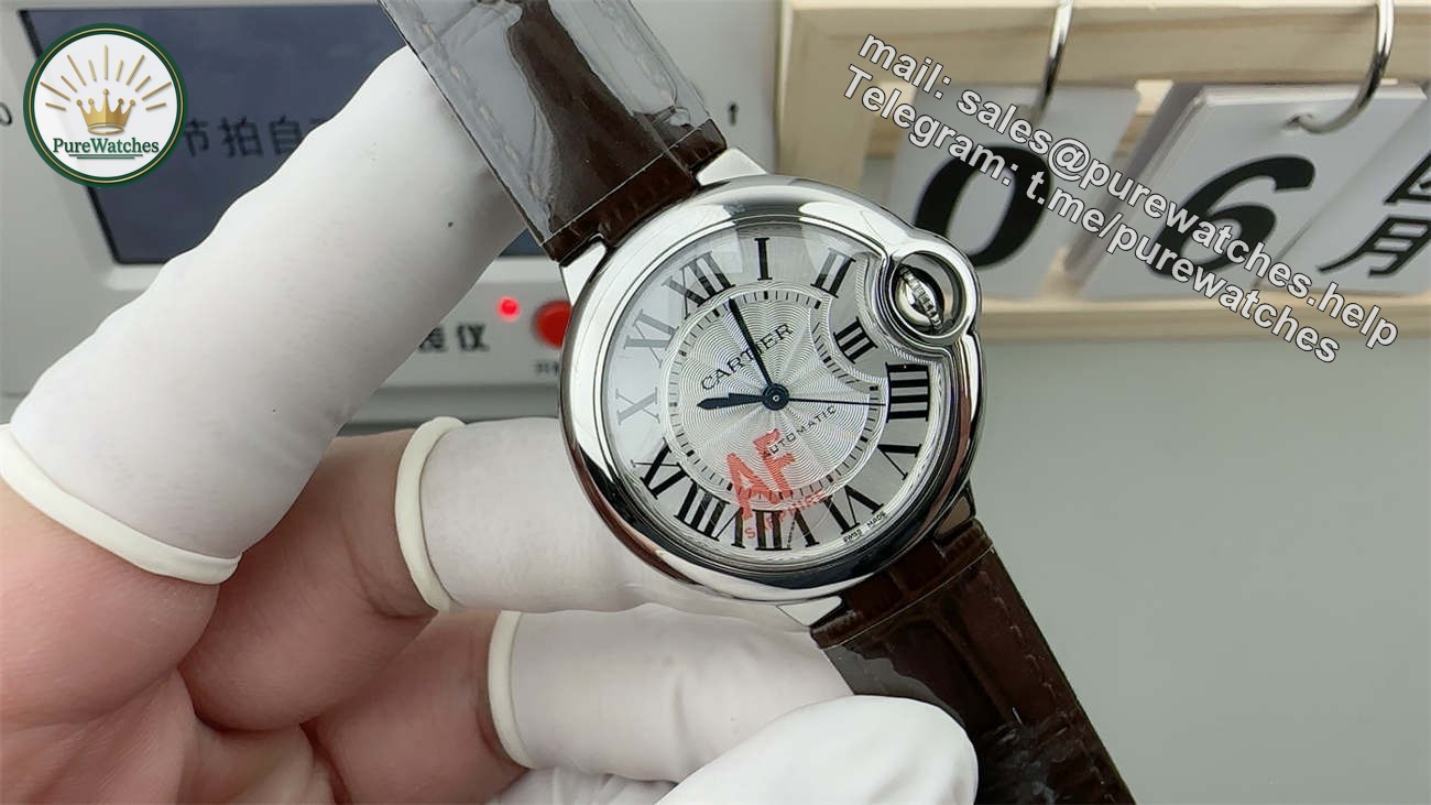 AF Factory Cartier Ballon Bleu Replica – 33mm Quartz with Brown Leather Strap - Image 2