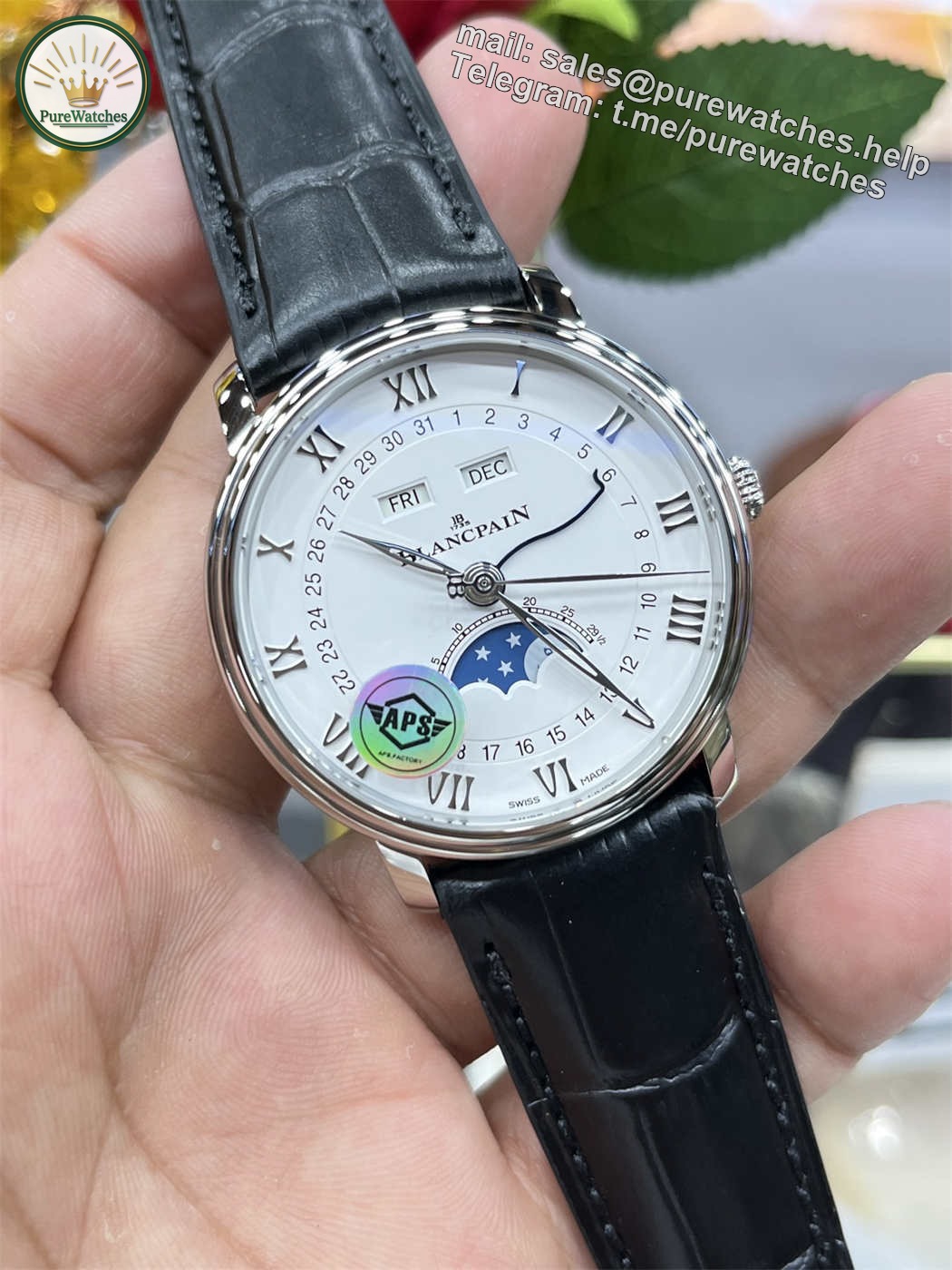 Blancpain Villeret 6654 Moonphase (Steel) – APS Factory Clone 6654 Movement - Image 5