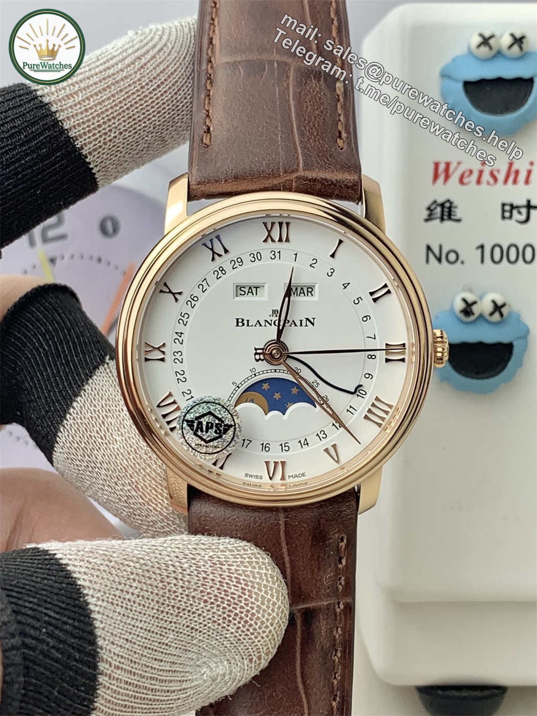 Blancpain Villeret 6654 Moonphase (Rose Gold) – APS Factory Clone 6654 Movement