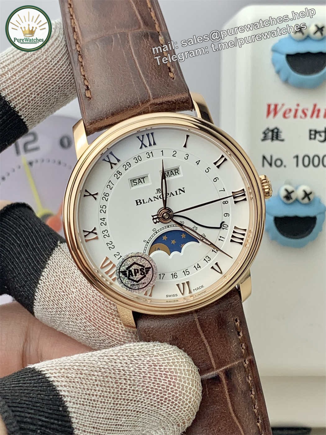 Blancpain Villeret 6654 Moonphase (Rose Gold) – APS Factory Clone 6654 Movement - Image 3