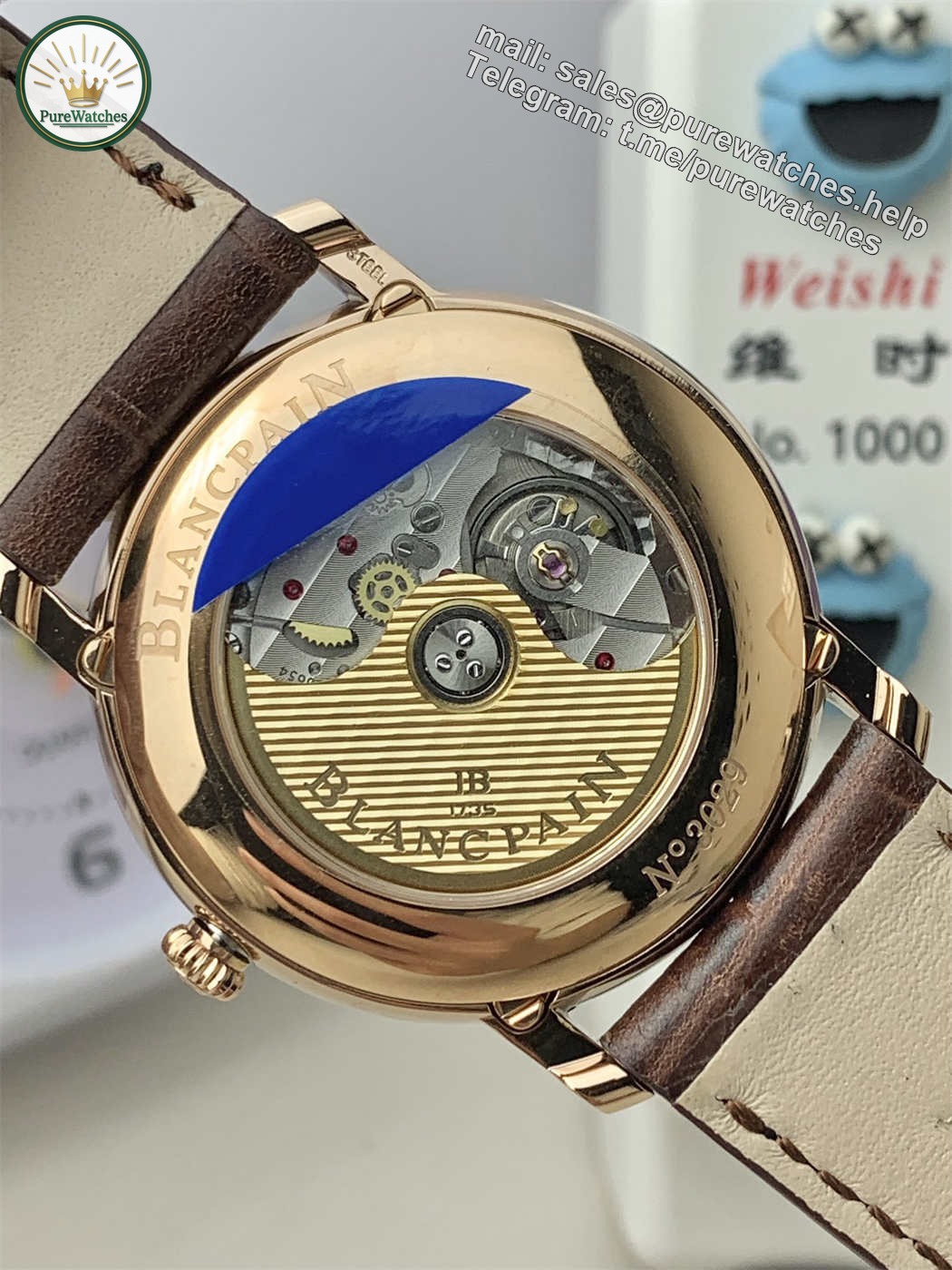 Blancpain Villeret 6654 Moonphase (Rose Gold) – APS Factory Clone 6654 Movement - Image 5