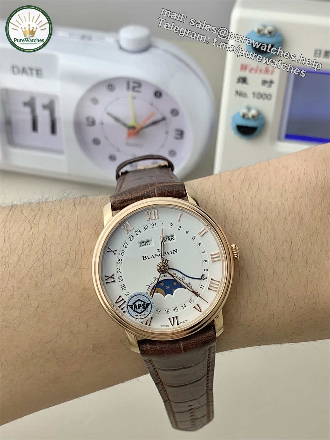 Blancpain Villeret 6654 Moonphase (Rose Gold) – APS Factory Clone 6654 Movement - Image 2