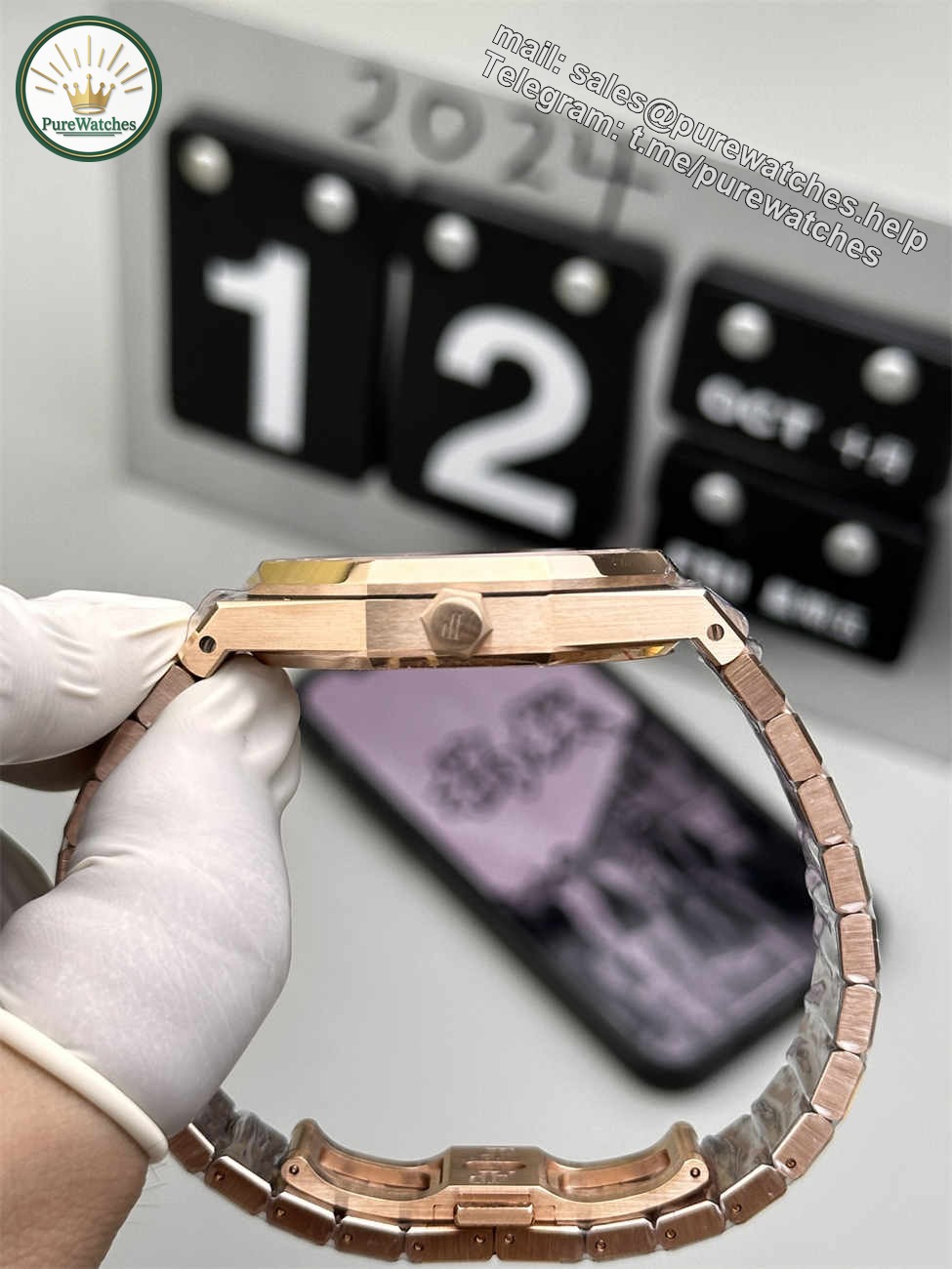 Audemars Piguet 15407 Rose Gold Replica – Royal Oak Double Balance Wheel Openworked 41mm - Image 3