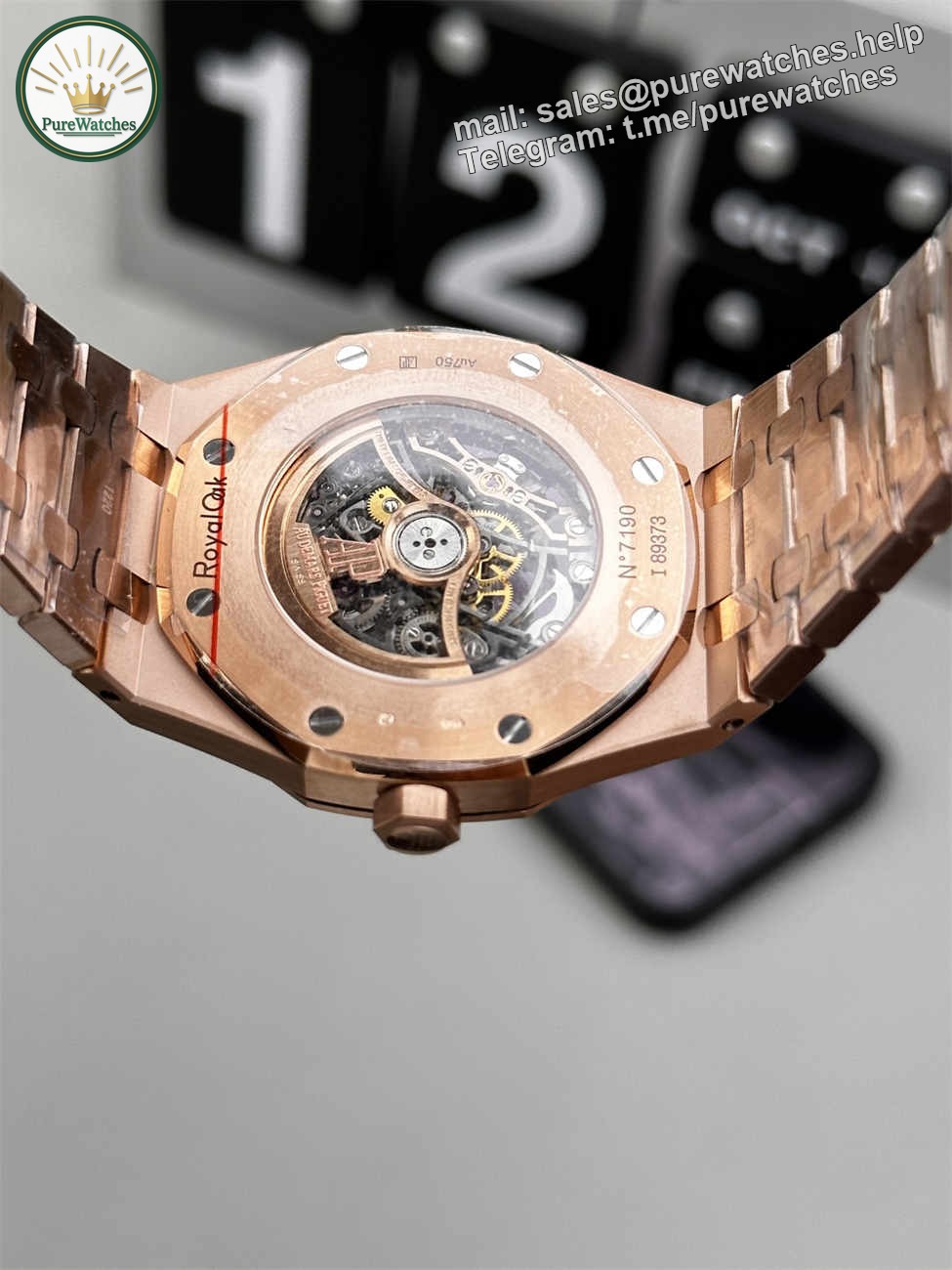 Audemars Piguet 15407 Rose Gold Replica – Royal Oak Double Balance Wheel Openworked 41mm - Image 6
