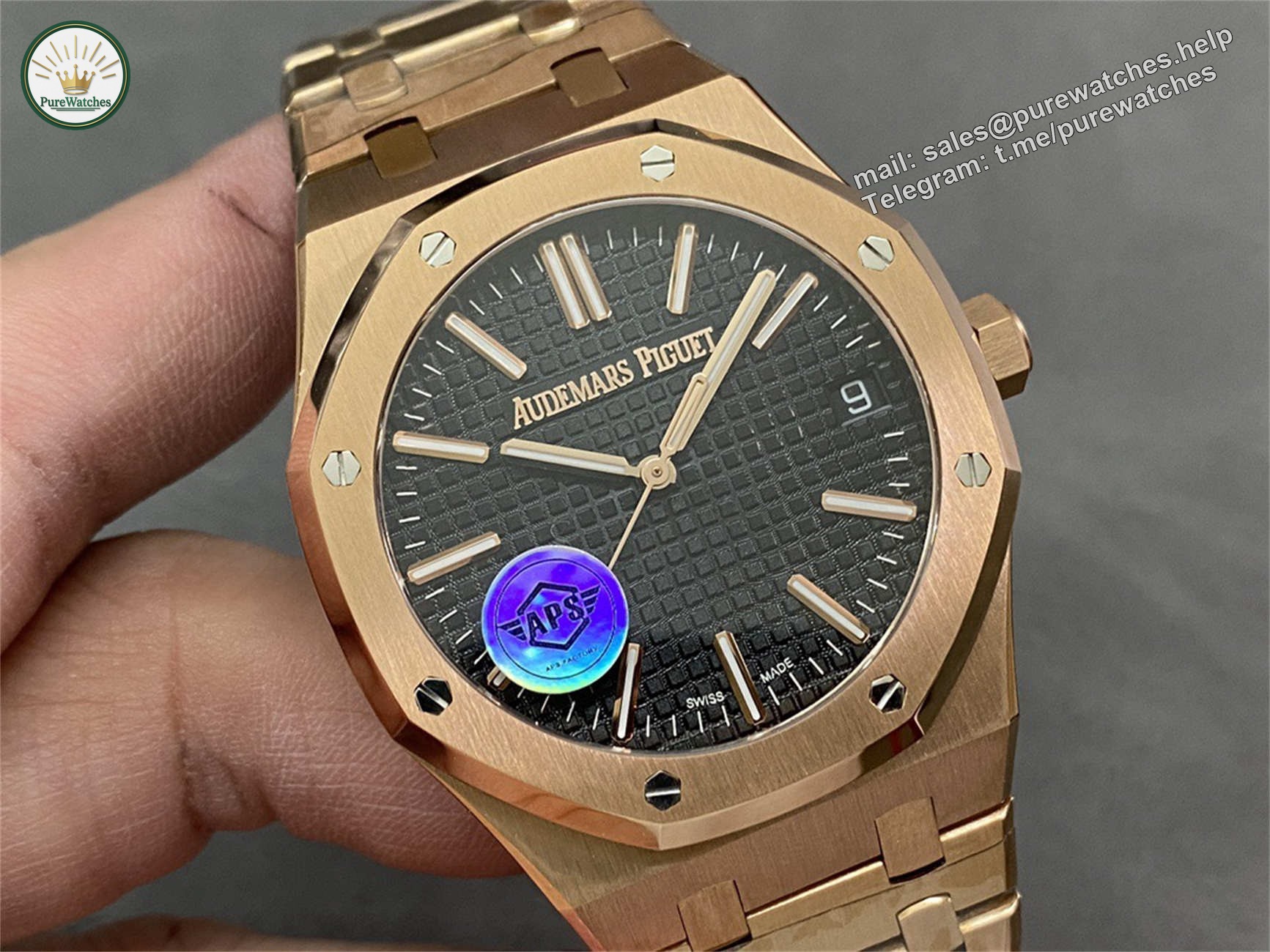 Audemars Piguet 15510OR – Royal Oak 41mm Rose Gold Black Dial by APS Factory - Image 2