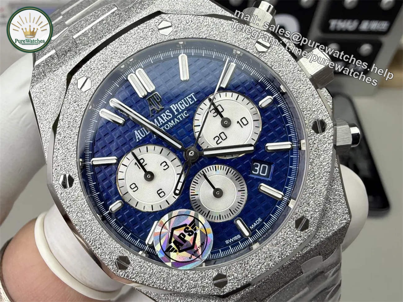 APS Factory Audemars Piguet Royal Oak 26331 Blue Frosted Steel – Premium Replica Chronograph - Image 2