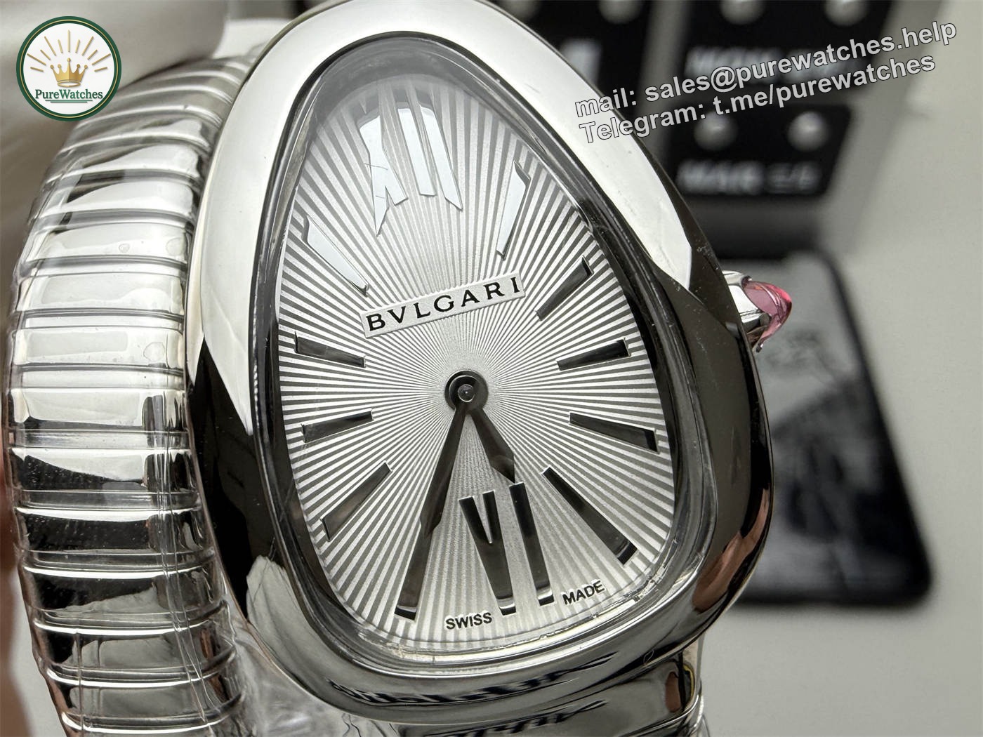 Bvlgari Serpenti 101828 Replica – White Dial Steel Ladies Watch - Image 8