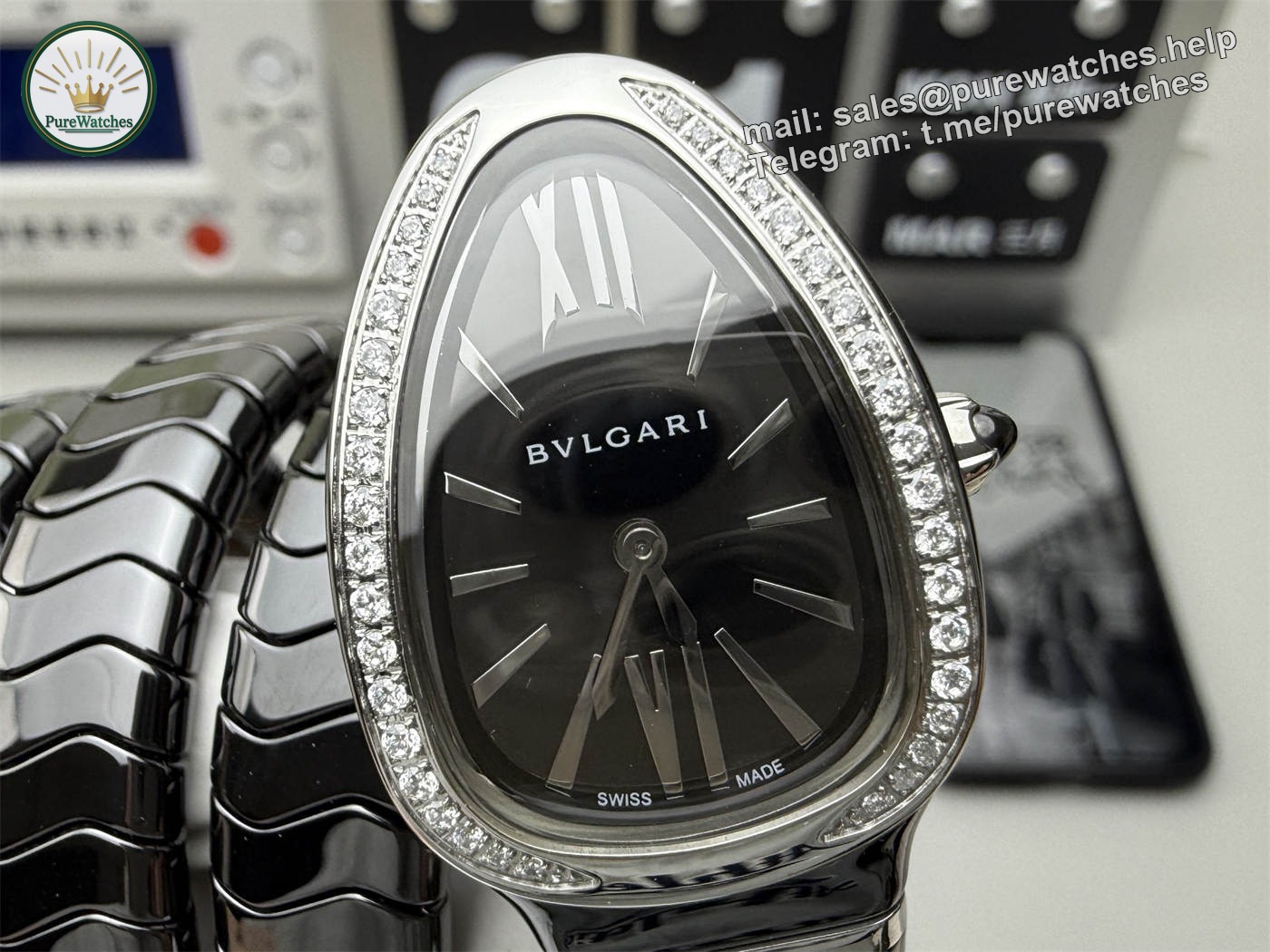 Bvlgari Serpenti 102803 Replica – Black Diamond Ceramic Watch - Image 5