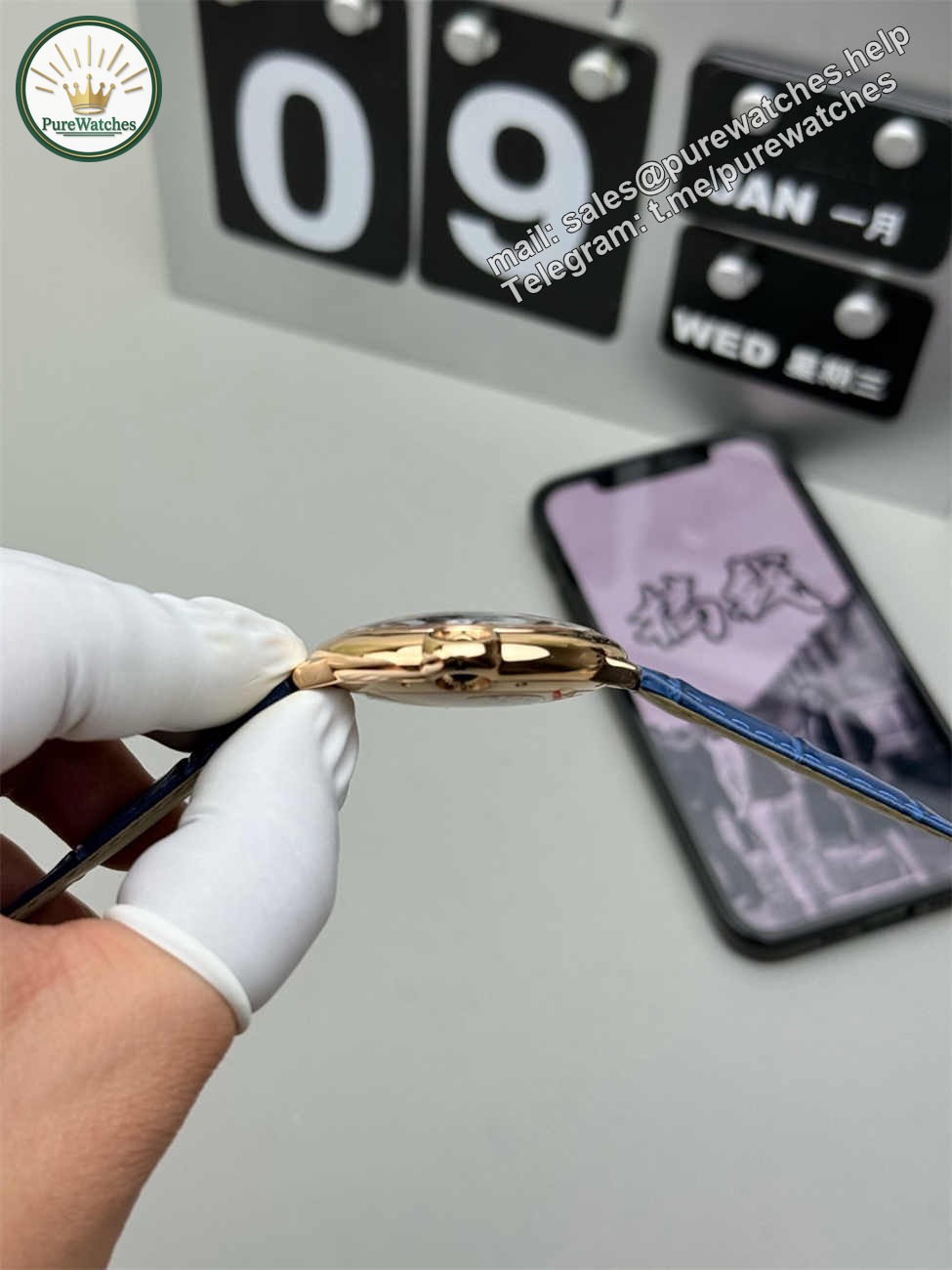 AF Factory Cartier Ballon Bleu 42mm Rose Gold Replica – Blue Dial (Automatic) - Image 5