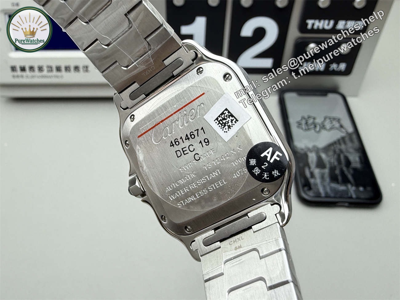 AF Factory Cartier Santos 35mm Replica – Medium Size (Miyota 9015 Movement) - Image 7