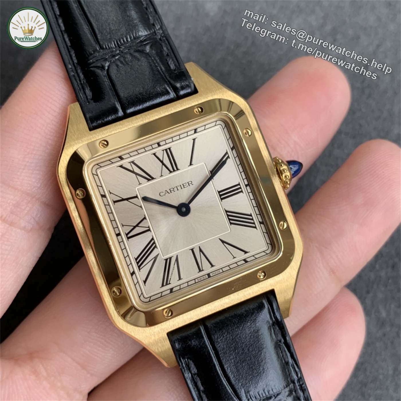 Cartier Santos Dumont XL Replica (Steel) – F1 Factory - Image 2