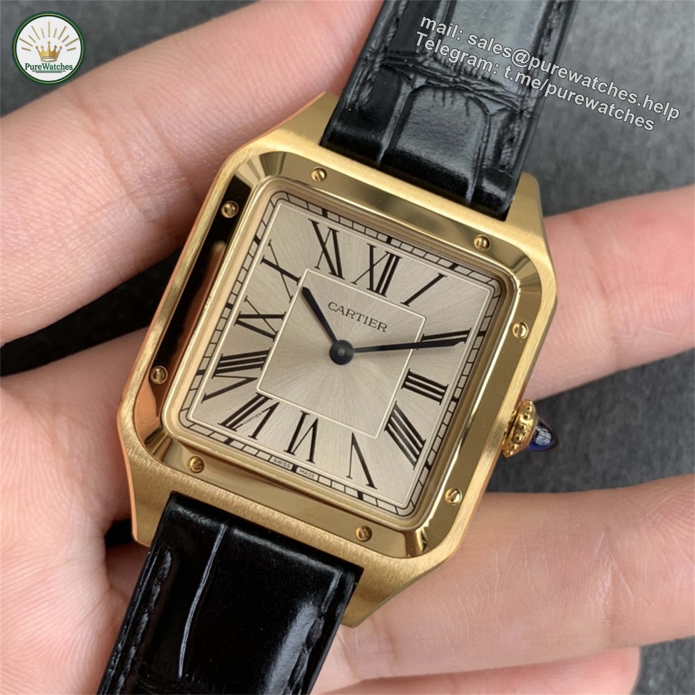 Cartier Santos Dumont XL Replica (Steel) – F1 Factory - Image 3