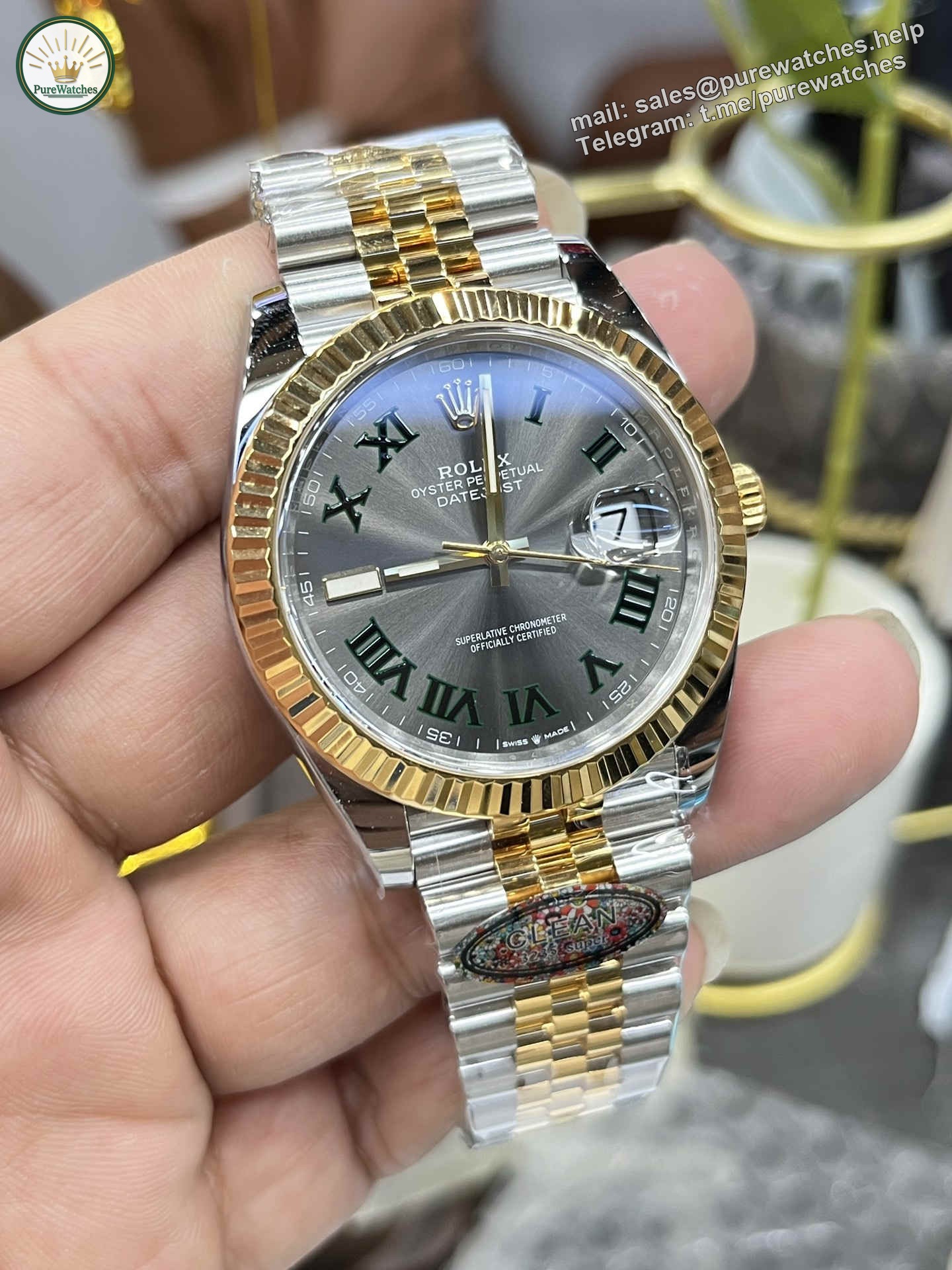 Clean Factory 126333-0019 – Two-Tone Datejust 41 Wimbledon Dial - Image 3
