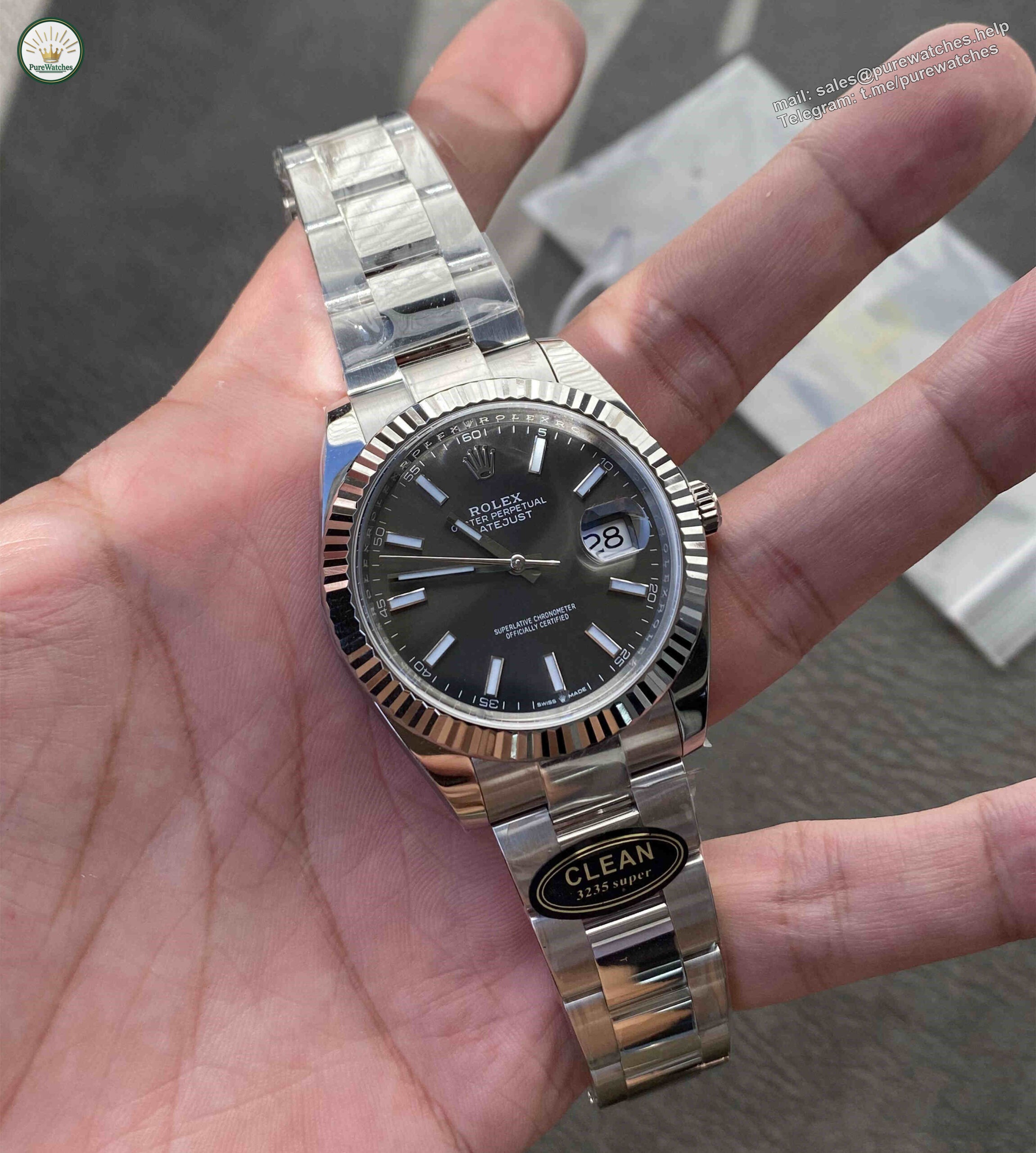 Clean Factory 126334‑0013 – 41mm Grey Datejust Replica with 3235 Movement - Image 2