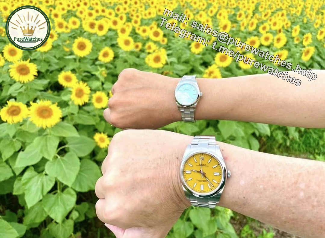 Clean Factory 134300-0007 – 41mm Yellow Dial Oyster Perpetual Replica - Image 2