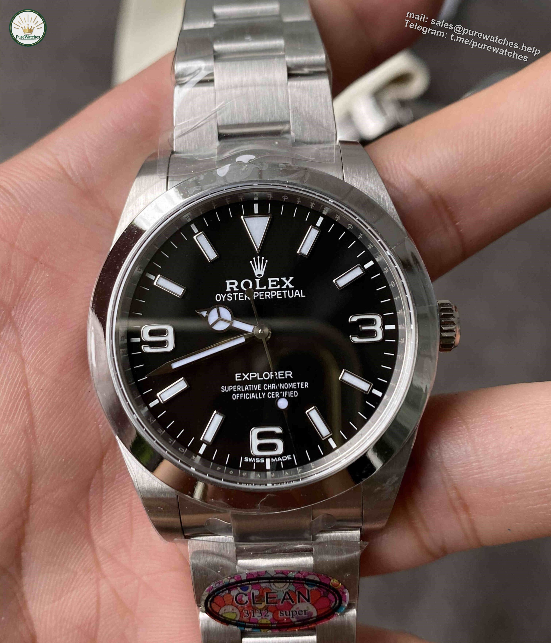 Clean Factory 214270 ?C 39mm Explorer I Black Dial Replica