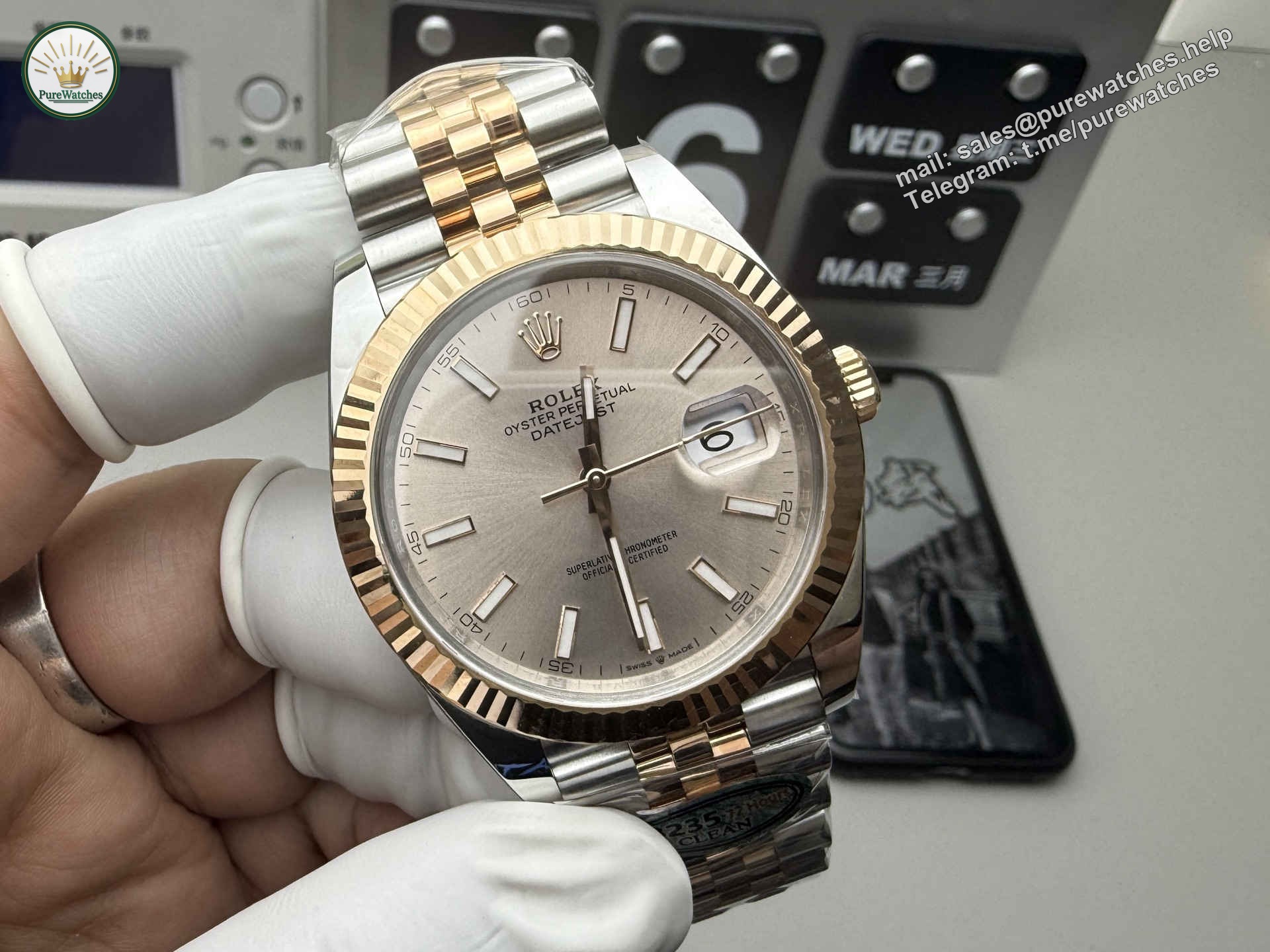 Clean Factory Datejust 126331 – Rose Gold & Steel 41mm Pink Dial Replica Watch - Image 4