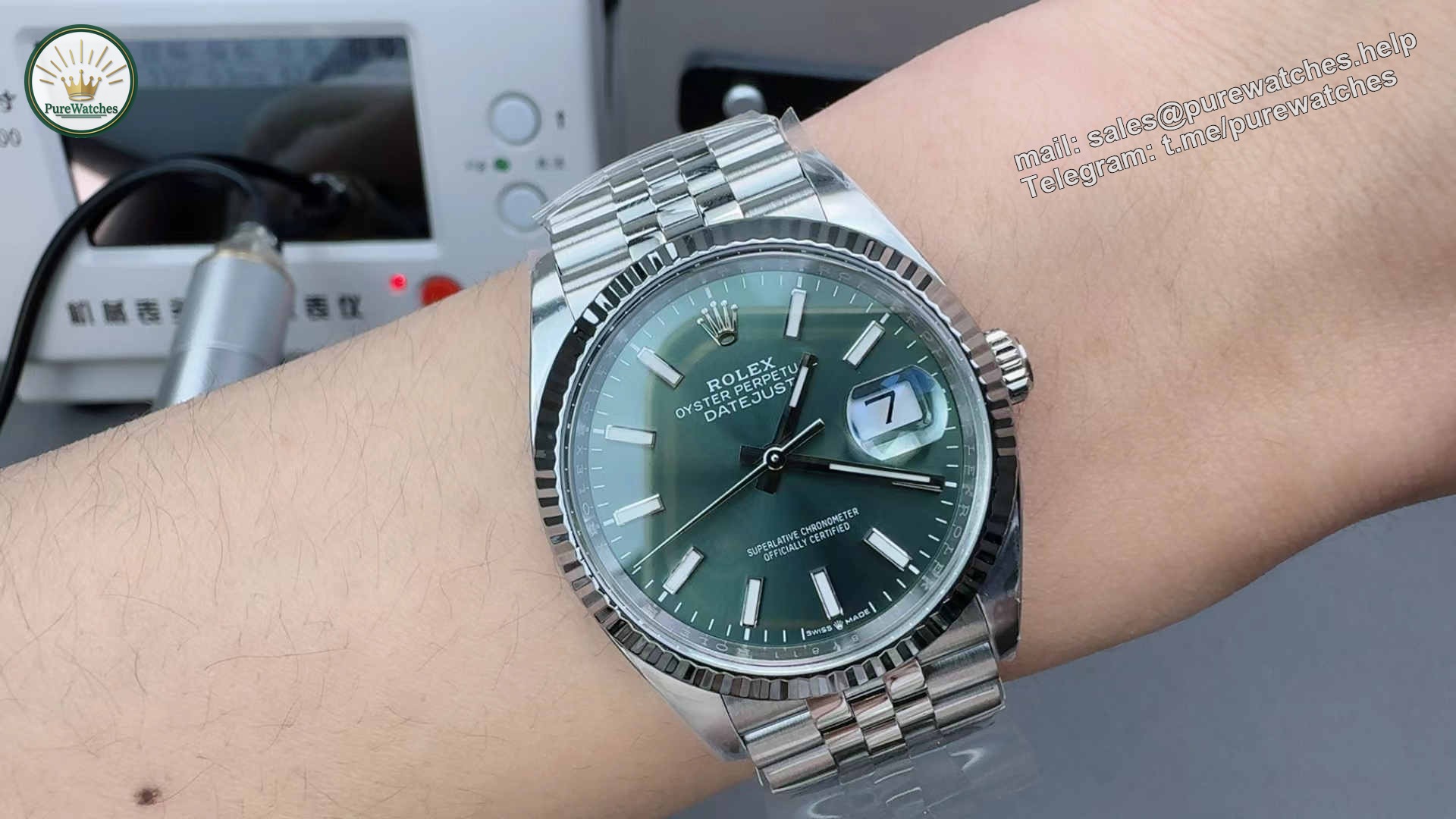 Clean Factory Datejust 36 126234 – Green Dial 36mm Rolex Clone - Image 4