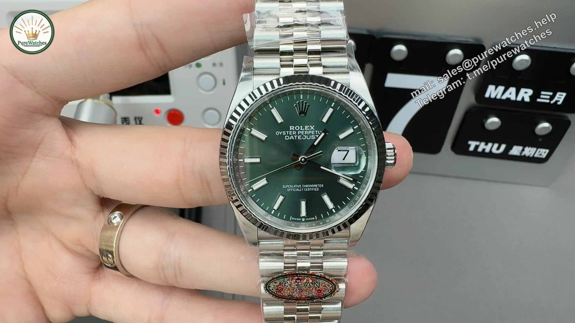 Clean Factory Datejust 36 126234 – Green Dial 36mm Rolex Clone - Image 5