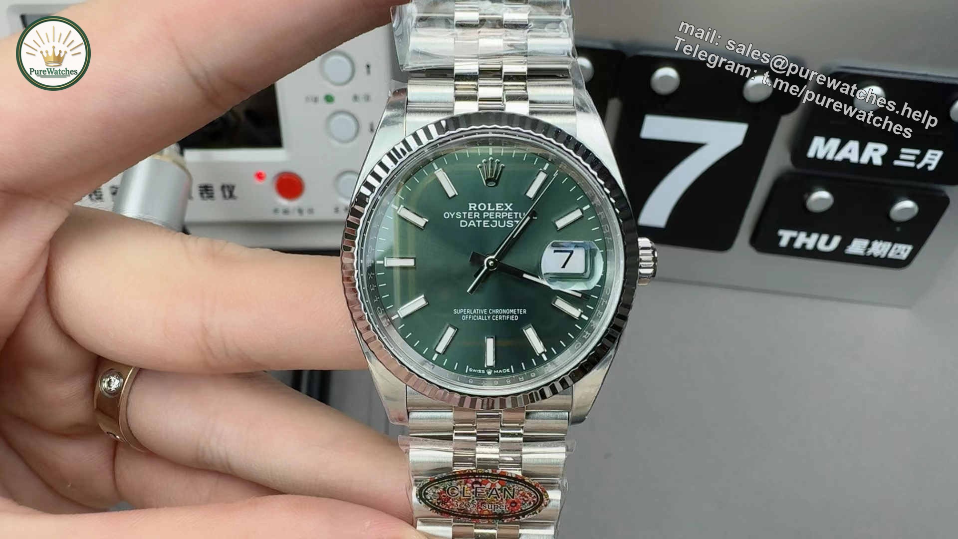 Clean Factory Datejust 36 126234 – Green Dial 36mm Rolex Clone - Image 3