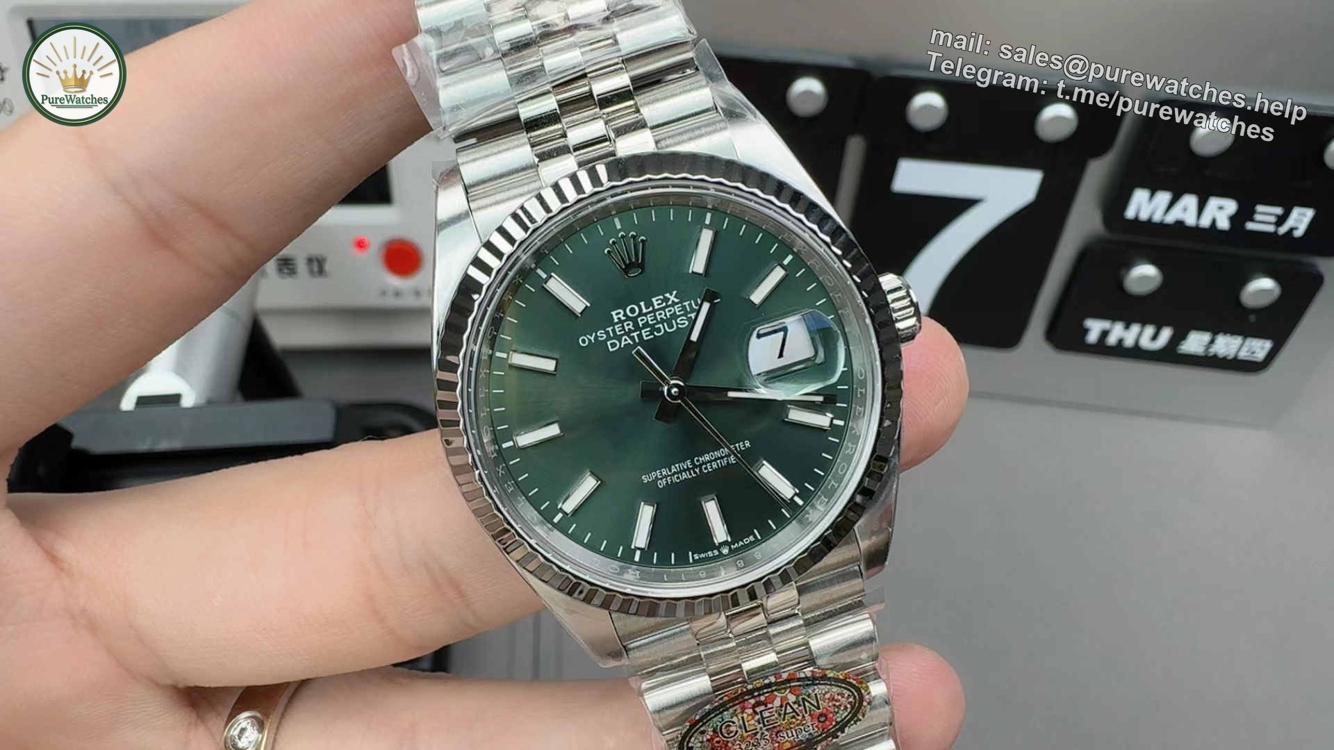 Clean Factory Datejust 36 126234 – Green Dial 36mm Rolex Clone - Image 6