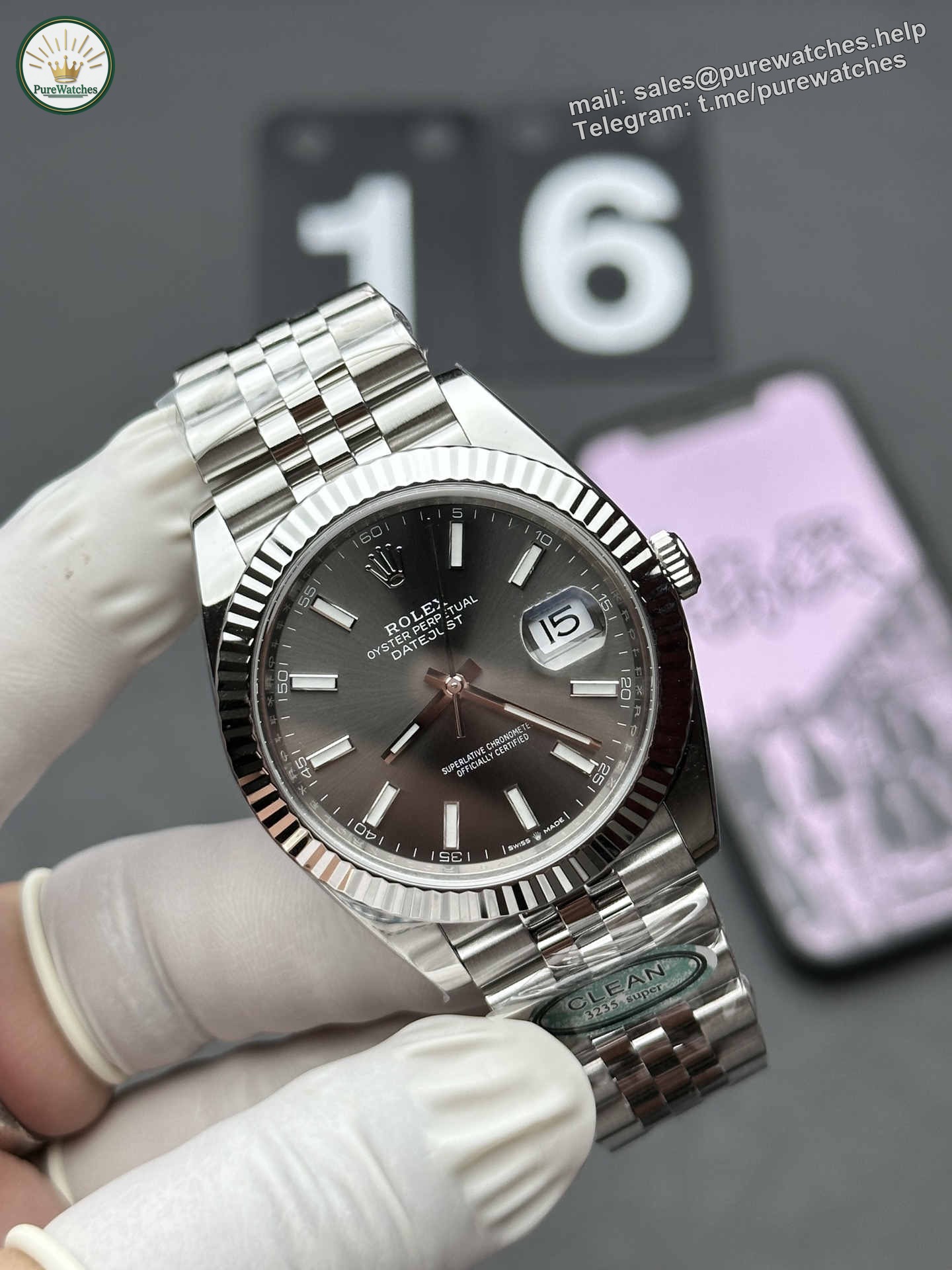 Clean Factory Datejust 41 126334 – 41mm Grey Dial with Super Clone 3235 - Image 3