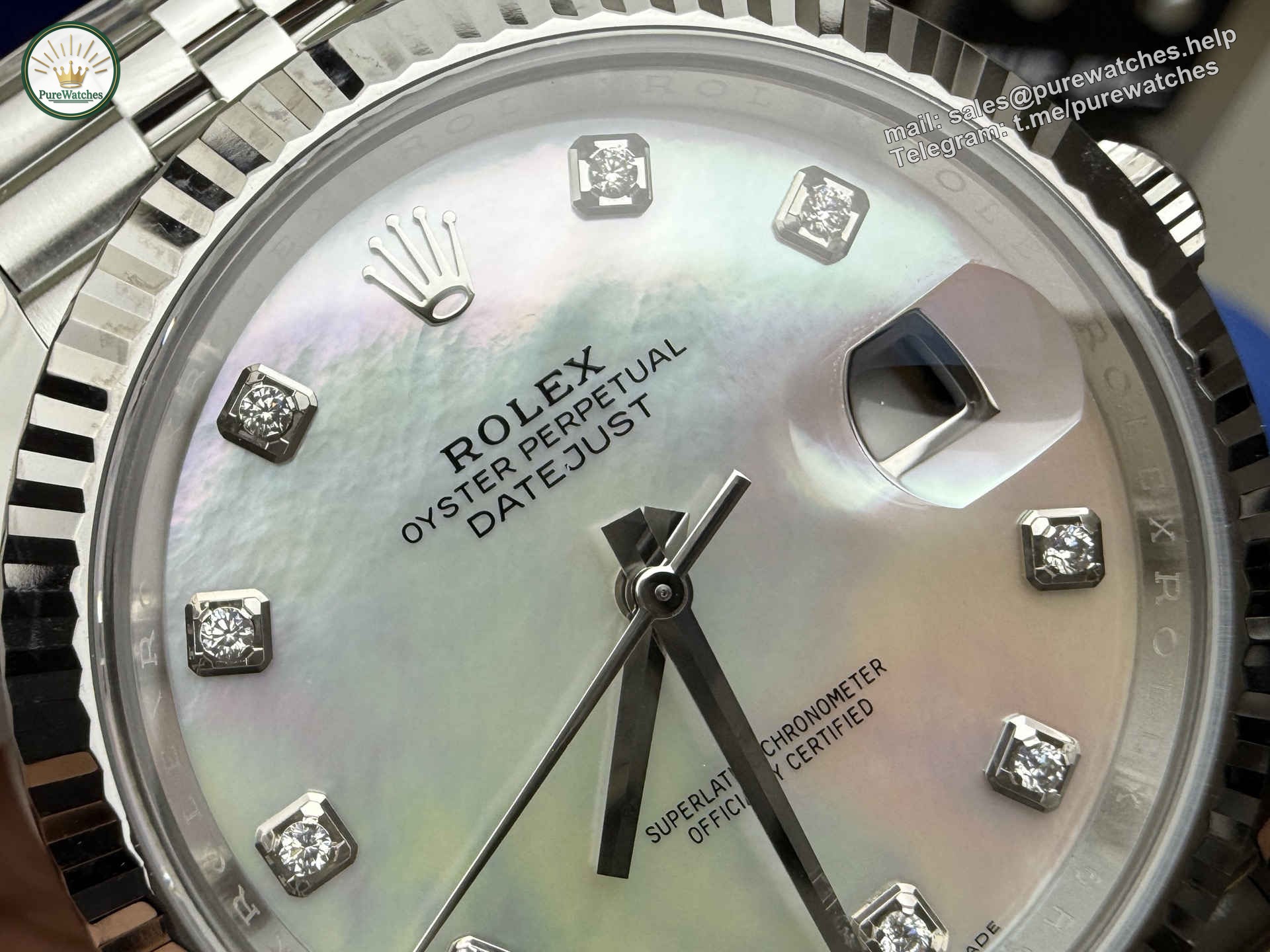 Clean Factory Datejust 41 126334 – MOP Dial with Moissanite Markers & Super Clone 3235 - Image 4