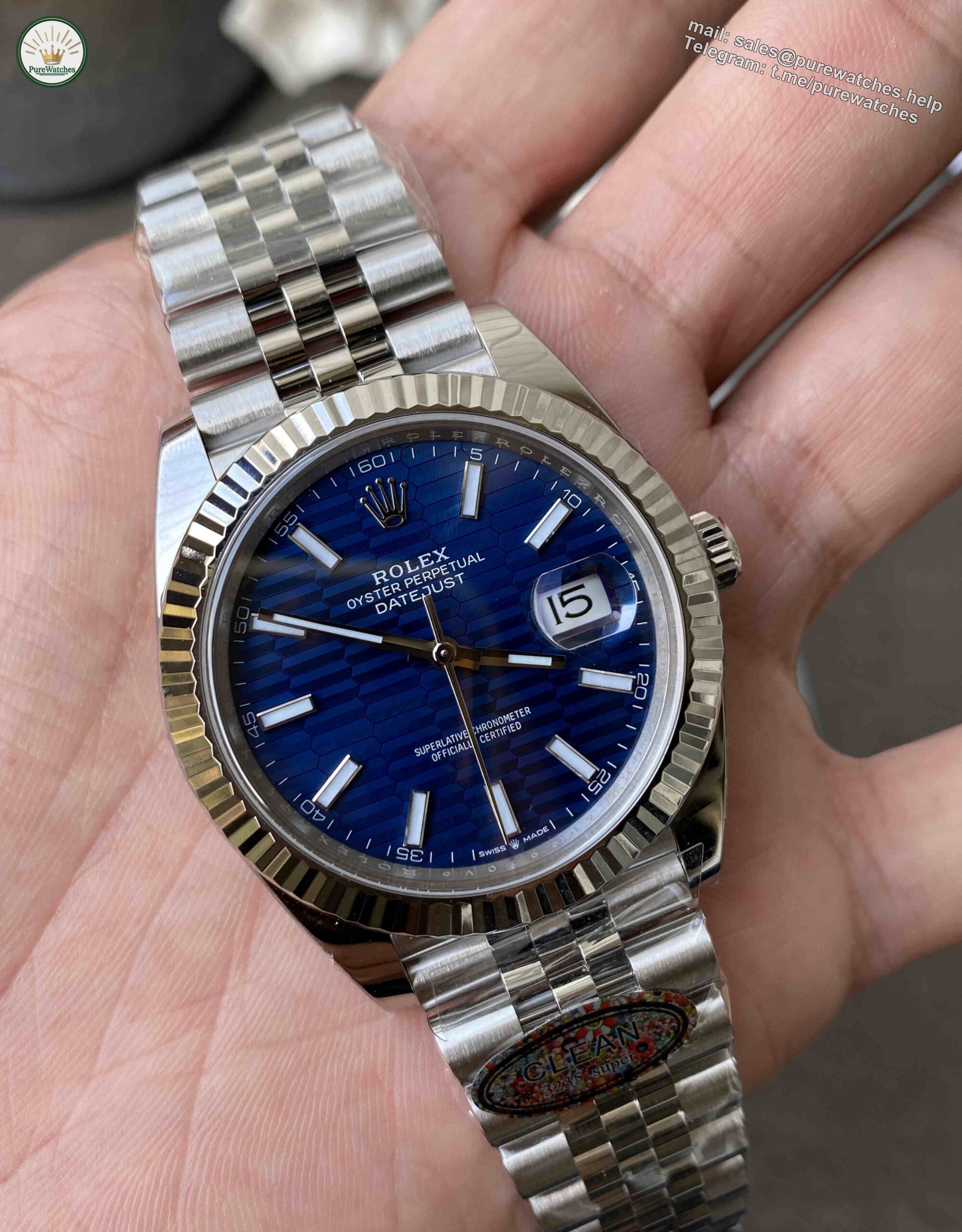 Clean Factory Datejust 41 126334 – Premium Blue Wave Dial Rolex Datejust Super Clone