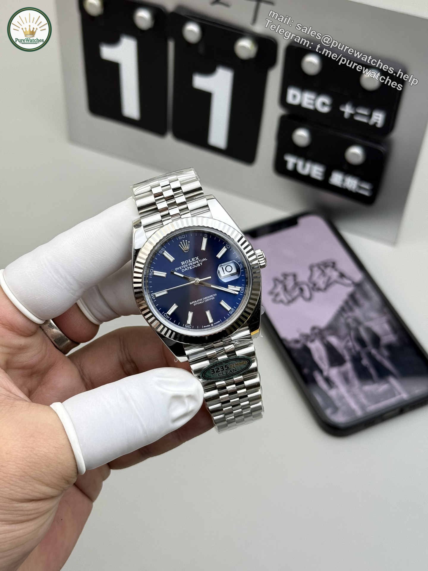 Clean Factory Datejust 41 126334 Blue Dial Super Clone 3235 Two-Tone / Steel - Image 2
