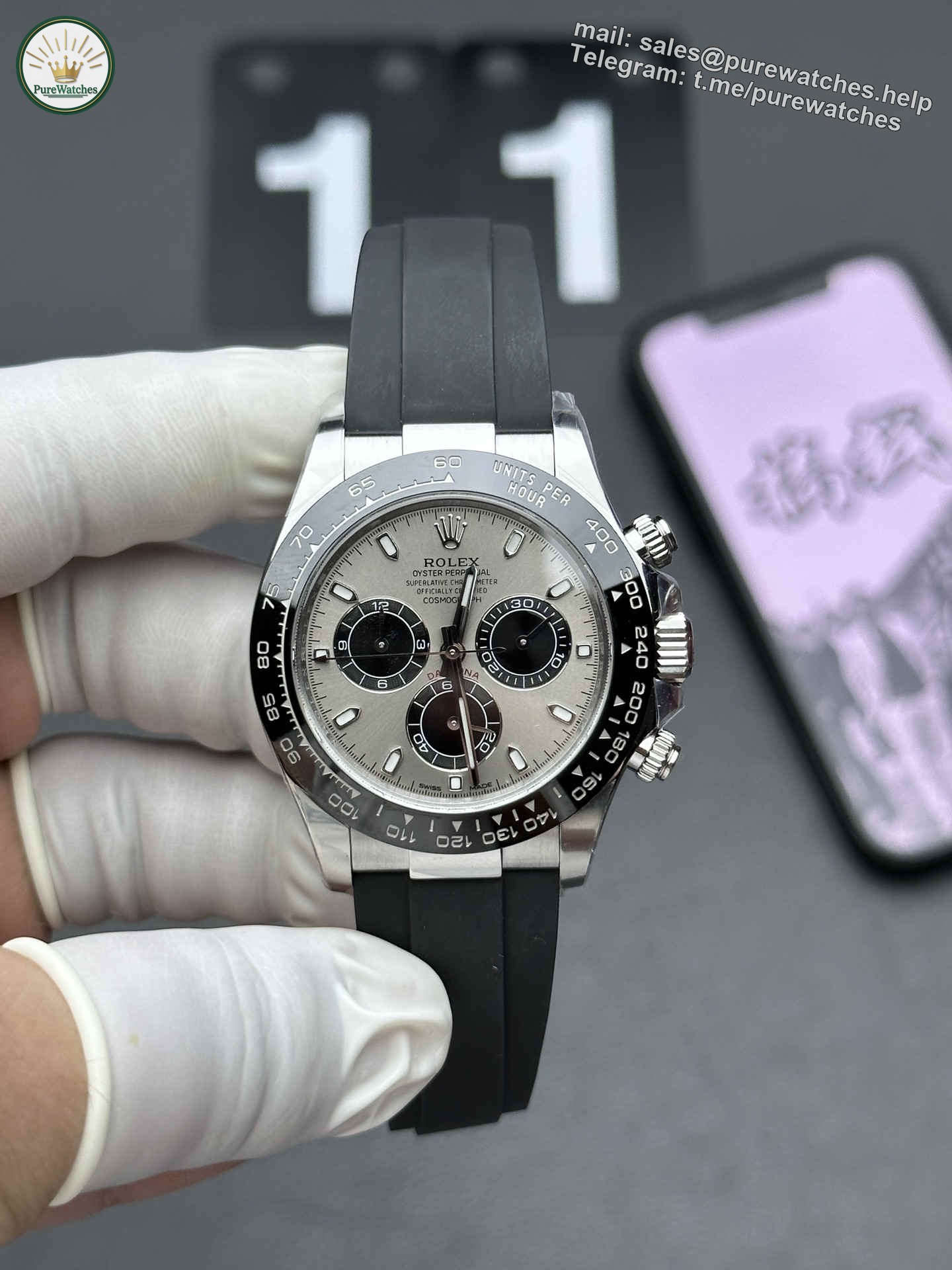 Clean Factory Daytona 116519LN-0027 ?C Premium Grey Dial White Gold Chronograph Replica