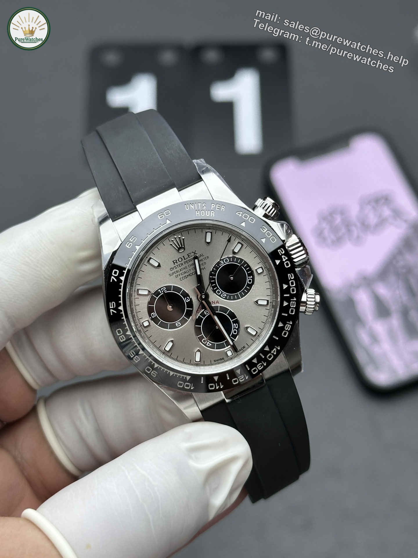 Clean Factory Daytona 116519LN-0027 ?C Premium Grey Dial White Gold Chronograph Replica - Image 2