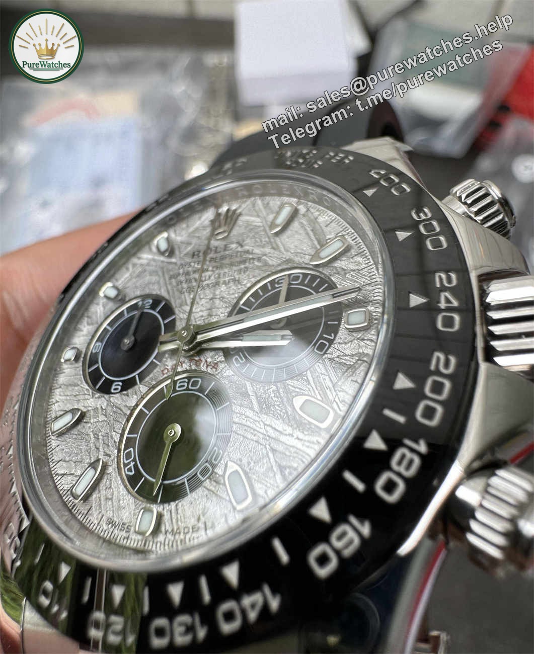 Clean Factory Daytona 4130 Meteorite Dial Replica (Grey Oysterflex RB Style) - Image 4