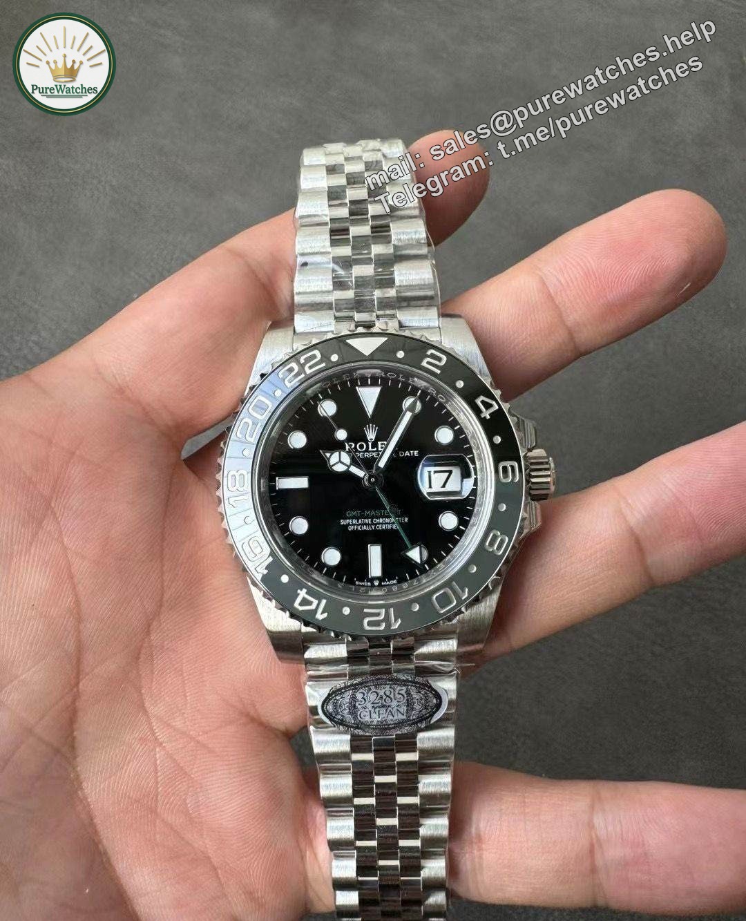 Clean Factory GMT-Master II 126710GRNR – Grey-Black Bezel & Green Hand Super Clone - Image 4