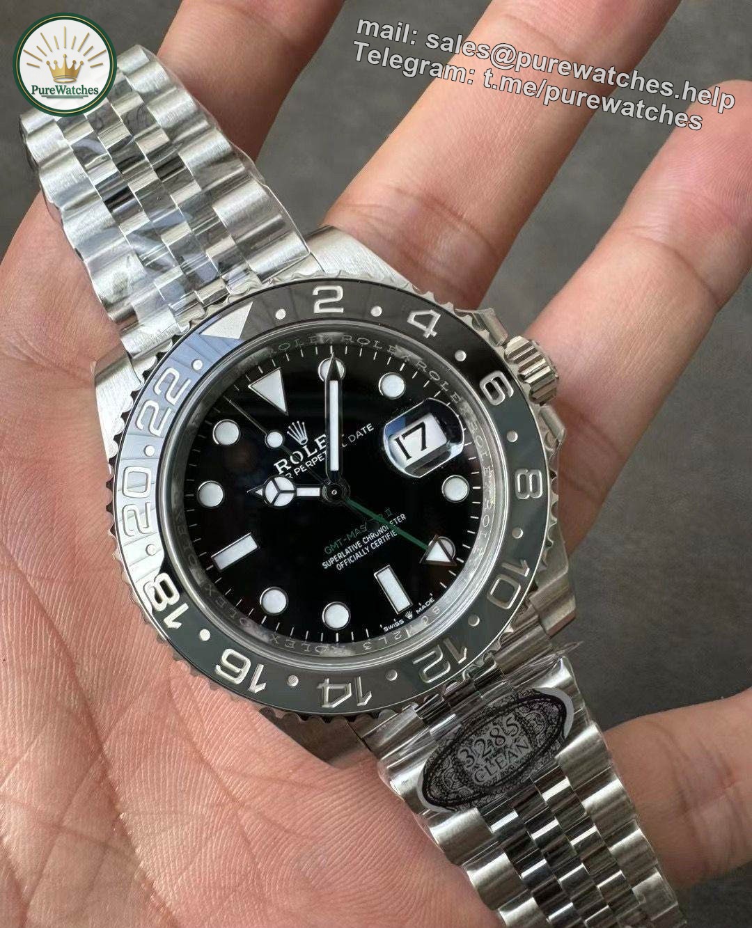Clean Factory GMT-Master II 126710GRNR – Grey-Black Bezel & Green Hand Super Clone - Image 5