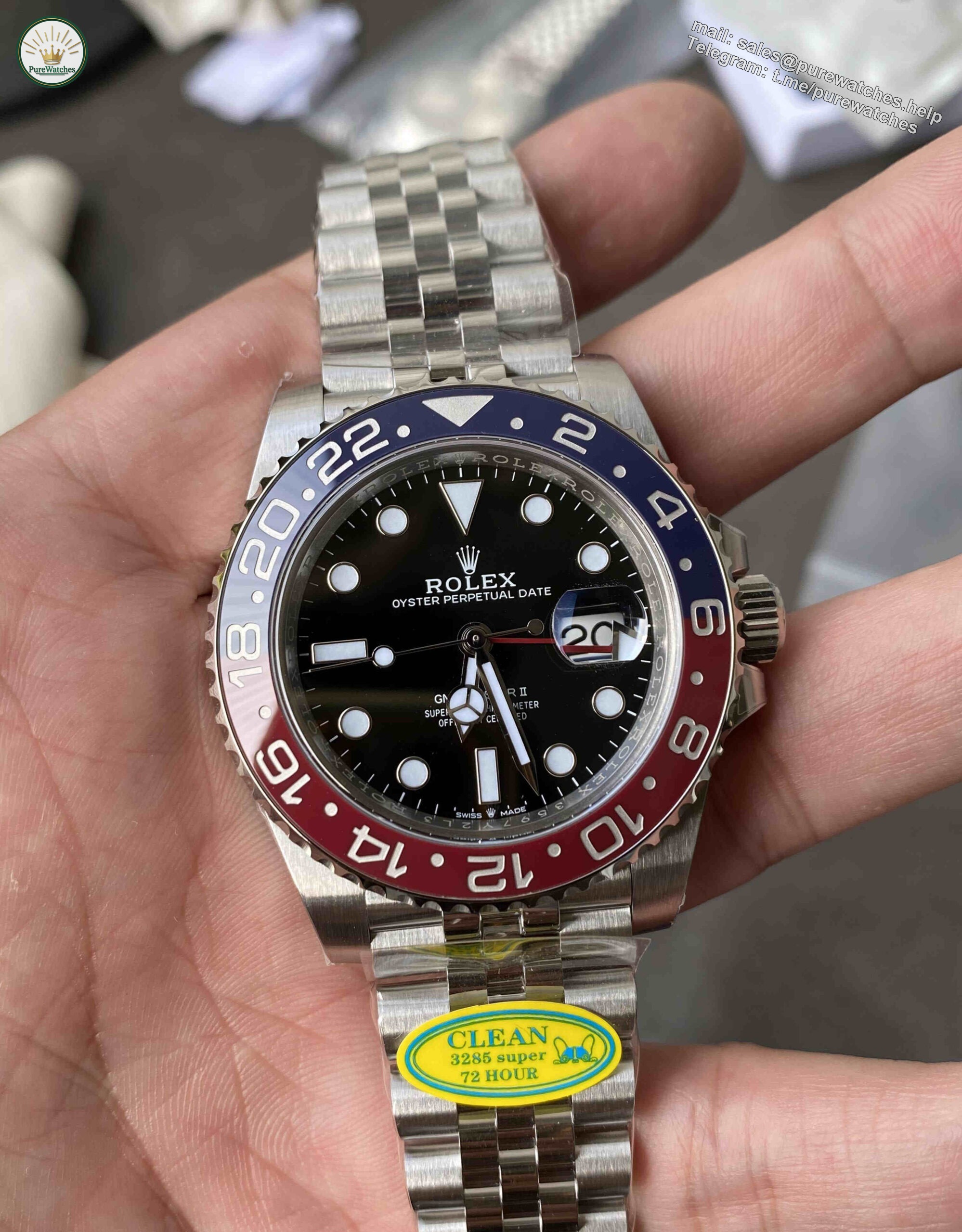 Clean Factory GMT Master II 3285 Super Clone – New Dandong 3285 Movement, 70-Hour Power Reserve - Image 6