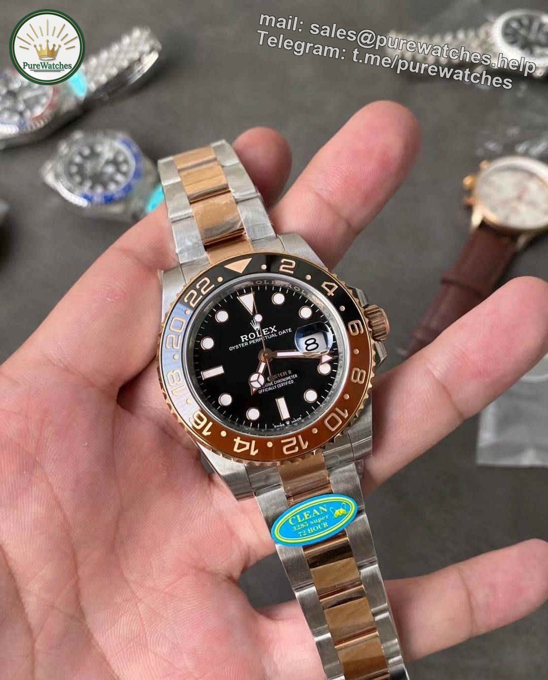 Clean Factory GMT Master II CHNR 3285 ?C Premium CHNR Two-Tone Bezel GMT Replica Watch - Image 7