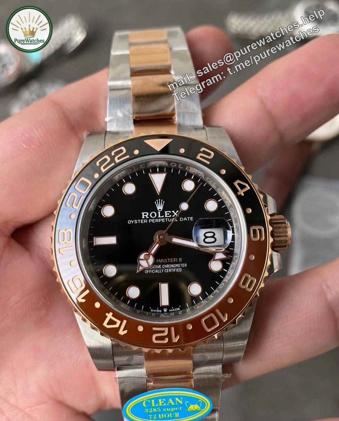 Clean Factory GMT Master II CHNR 3285 ?C Premium CHNR Two-Tone Bezel GMT Replica Watch