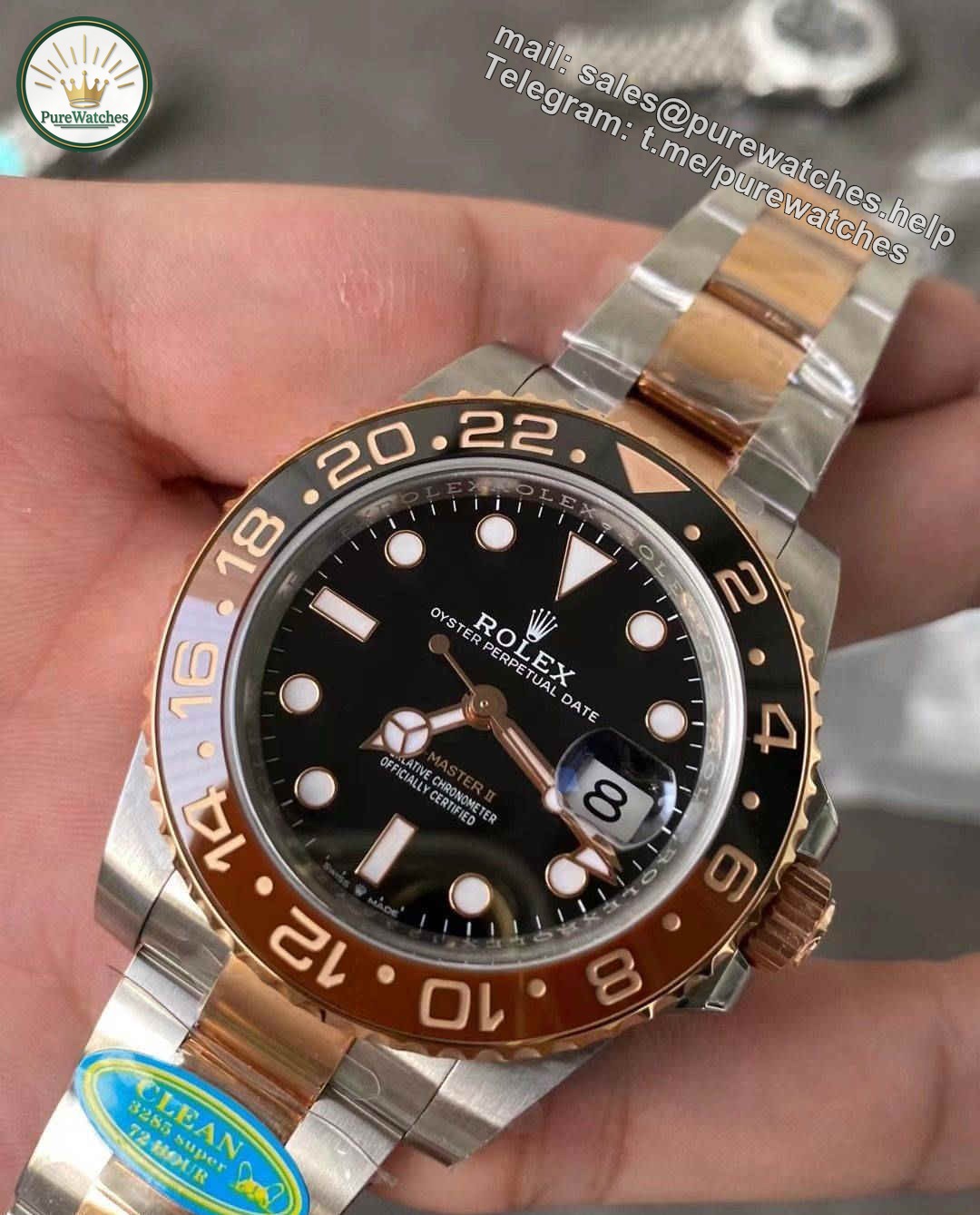 Clean Factory GMT Master II CHNR 3285 – Premium CHNR Two-Tone Bezel GMT Replica Watch - Image 2