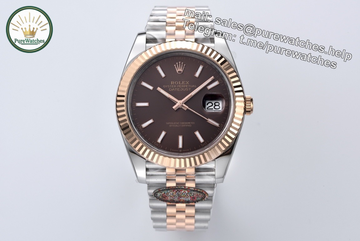 Clean Factory Rolex Datejust 41 126331 Chocolate Dial Rose Gold Super Clone 3235