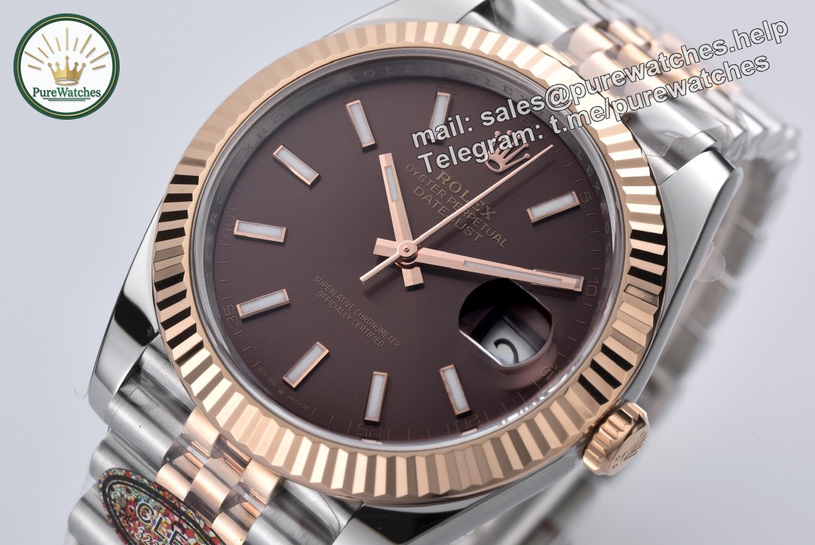Clean Factory Rolex Datejust 41 126331 Chocolate Dial Rose Gold Super Clone 3235 - Image 4