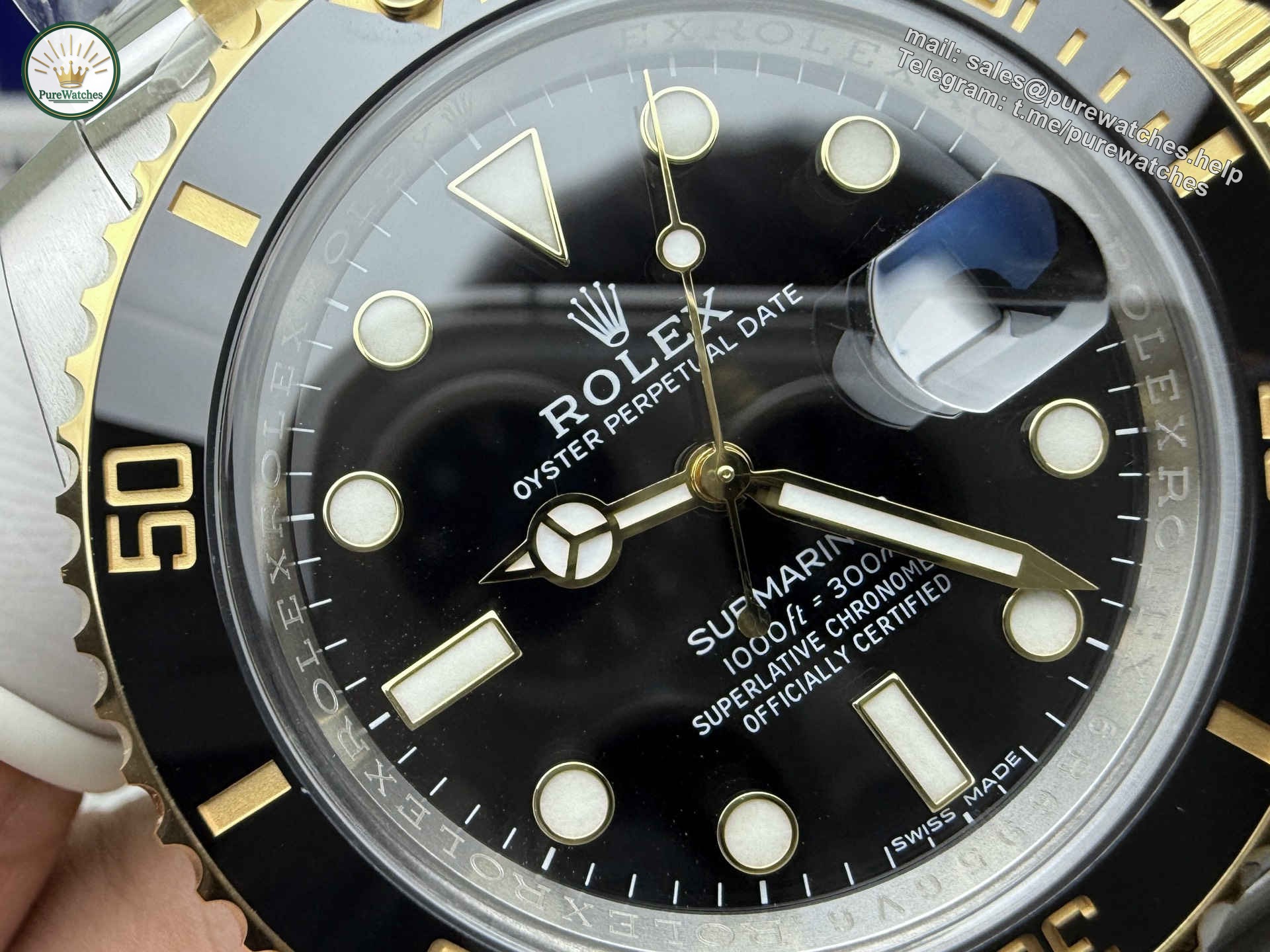 Clean Factory Rolex Submariner 116613LN – Two-Tone Black Submariner with 3135 Movement - Image 2