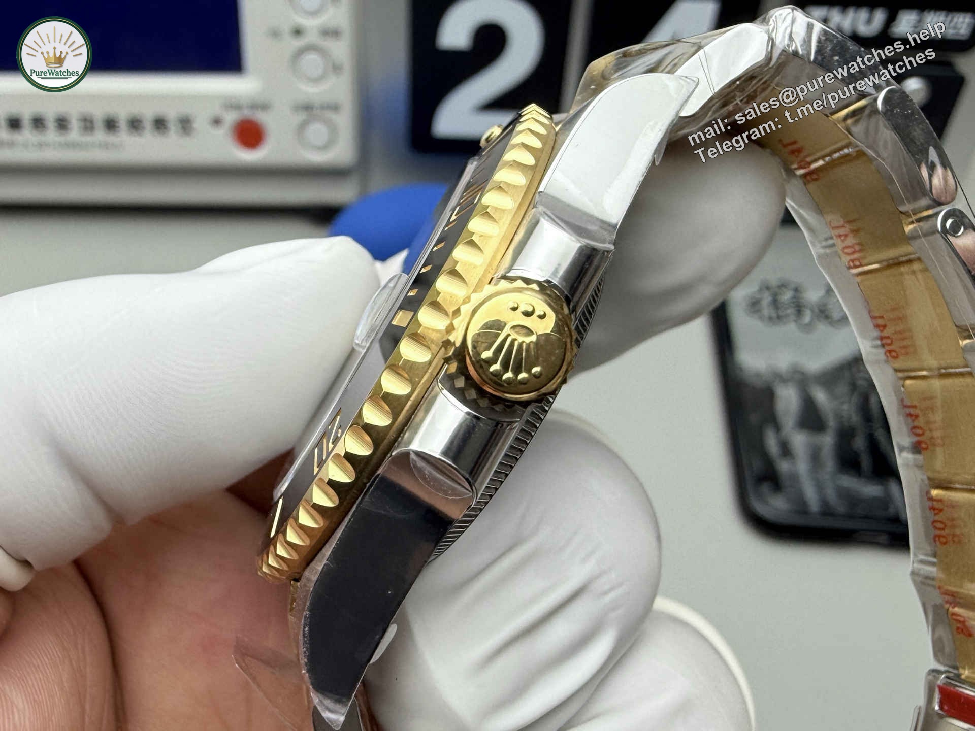 Clean Factory Rolex Submariner 116613LN – Two-Tone Black Submariner with 3135 Movement - Image 4