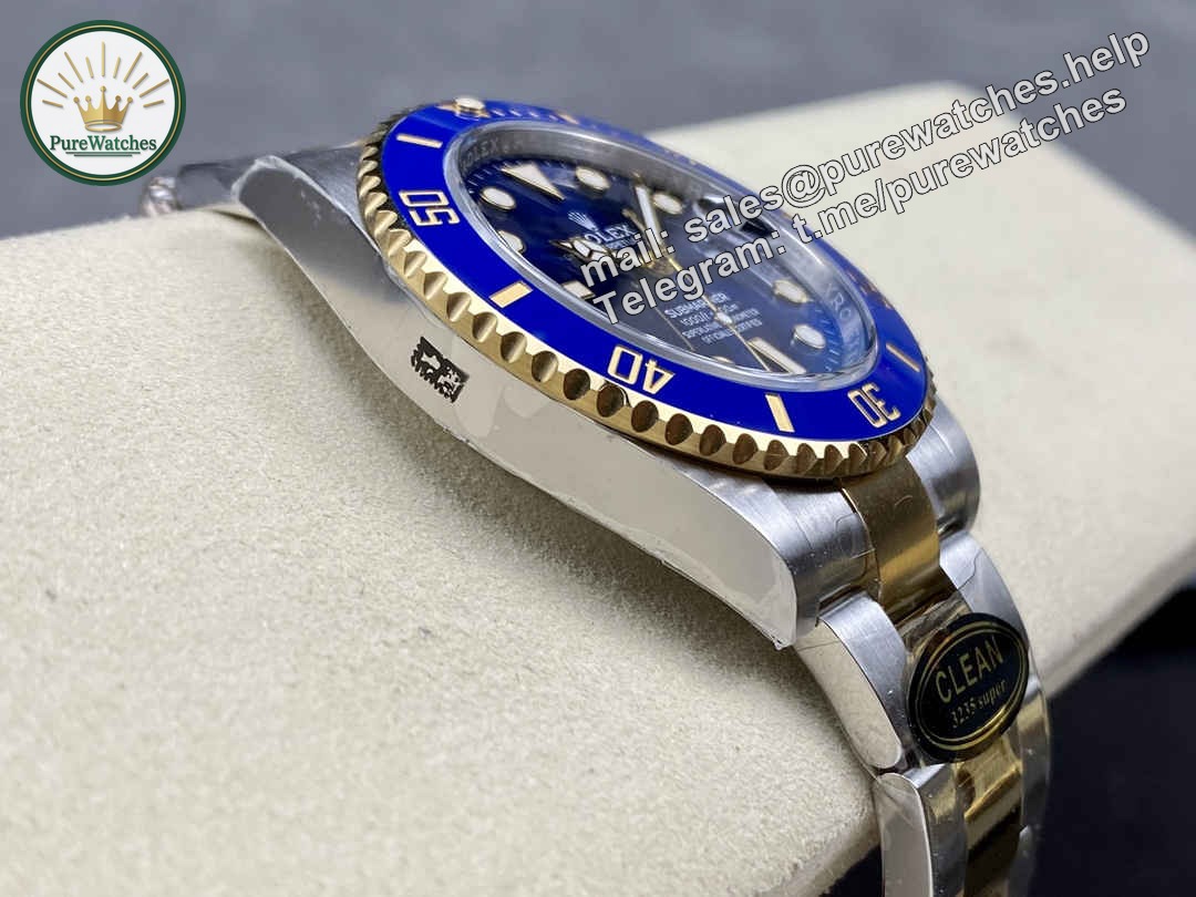 Clean Factory Rolex Submariner 126613LB – 41mm Two-Tone Blue Submariner Replica with 3235 Movement - Image 4