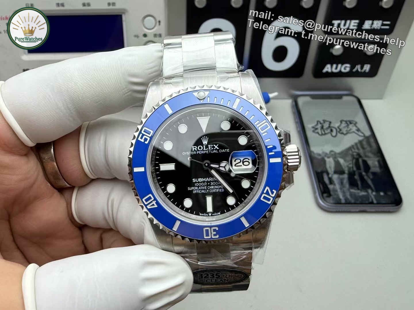 Clean Factory Rolex Submariner Blue 3235 – Premium 41mm Blue Submariner Replica