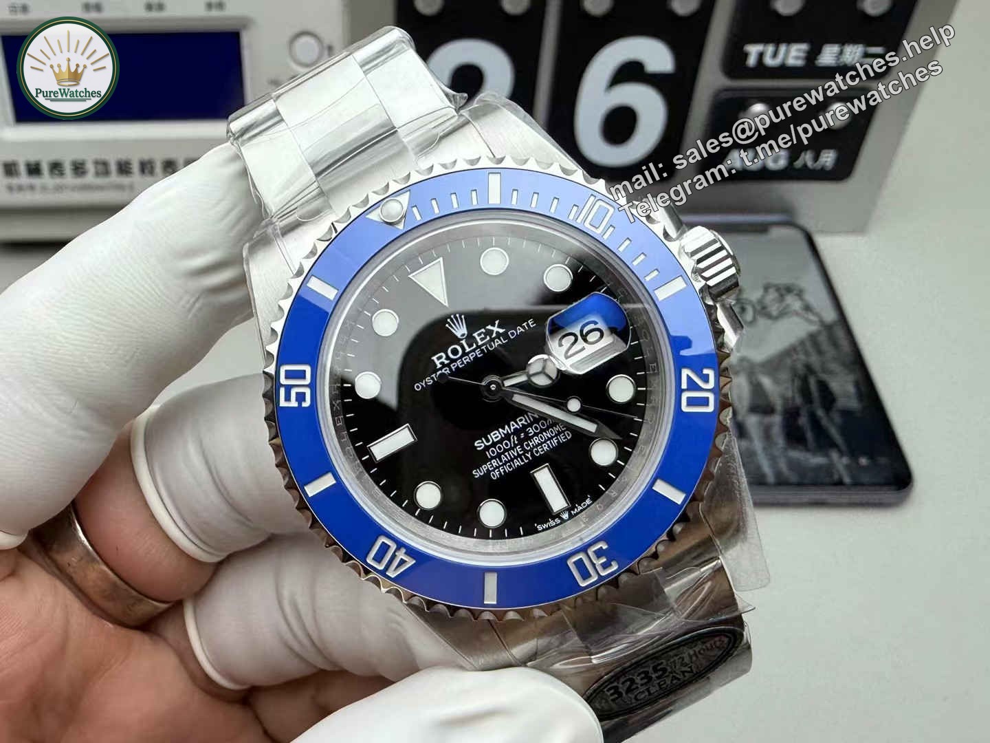 Clean Factory Rolex Submariner Blue 3235 – Premium 41mm Blue Submariner Replica - Image 7
