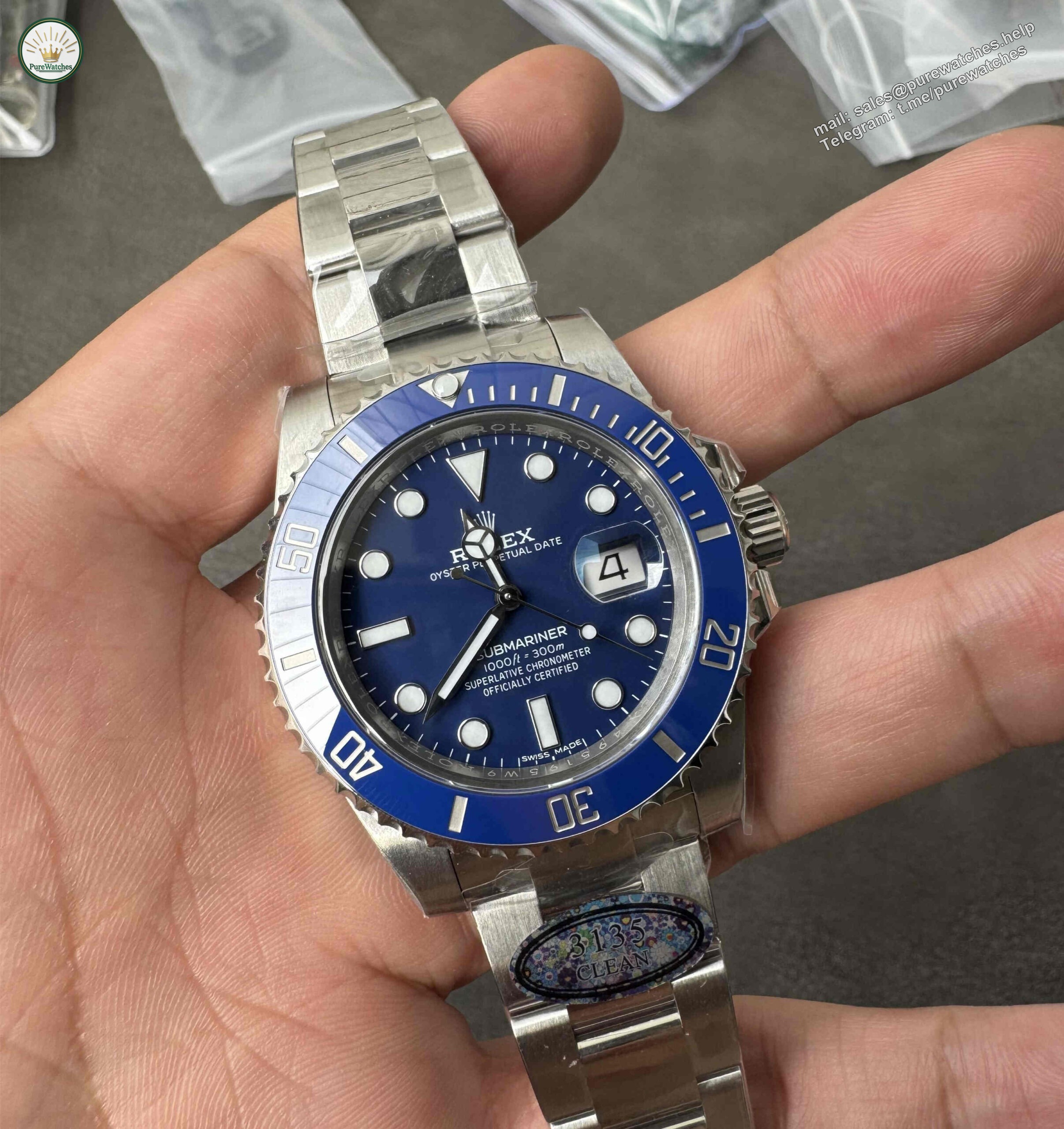 Clean Factory Submariner 116619LB – 40mm Blue Dial Super Clone Submariner - Image 7