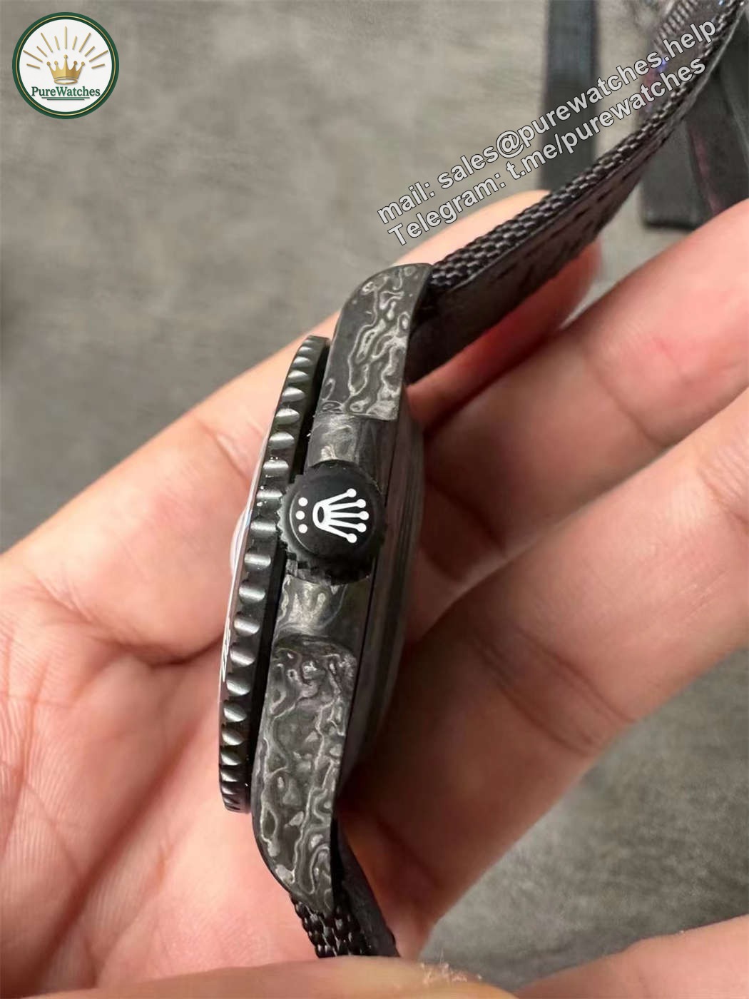 DiW Carbon Blue Submariner – VSF 40mm Forged Carbon (VS3135) - Image 4