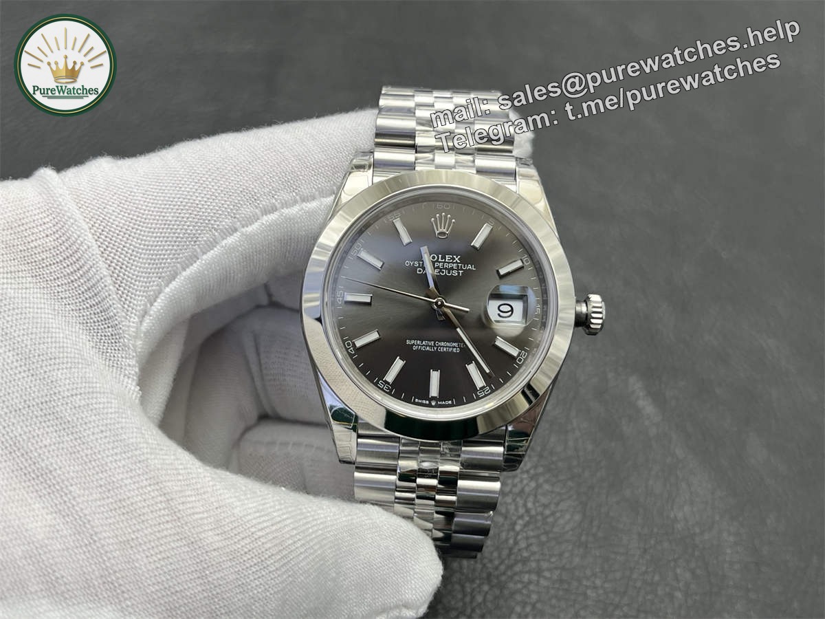 Grey Datejust 41 Replica – VS Factory Rolex Datejust m126300-0007 Rhodium Grey Dial 41mm - Image 2