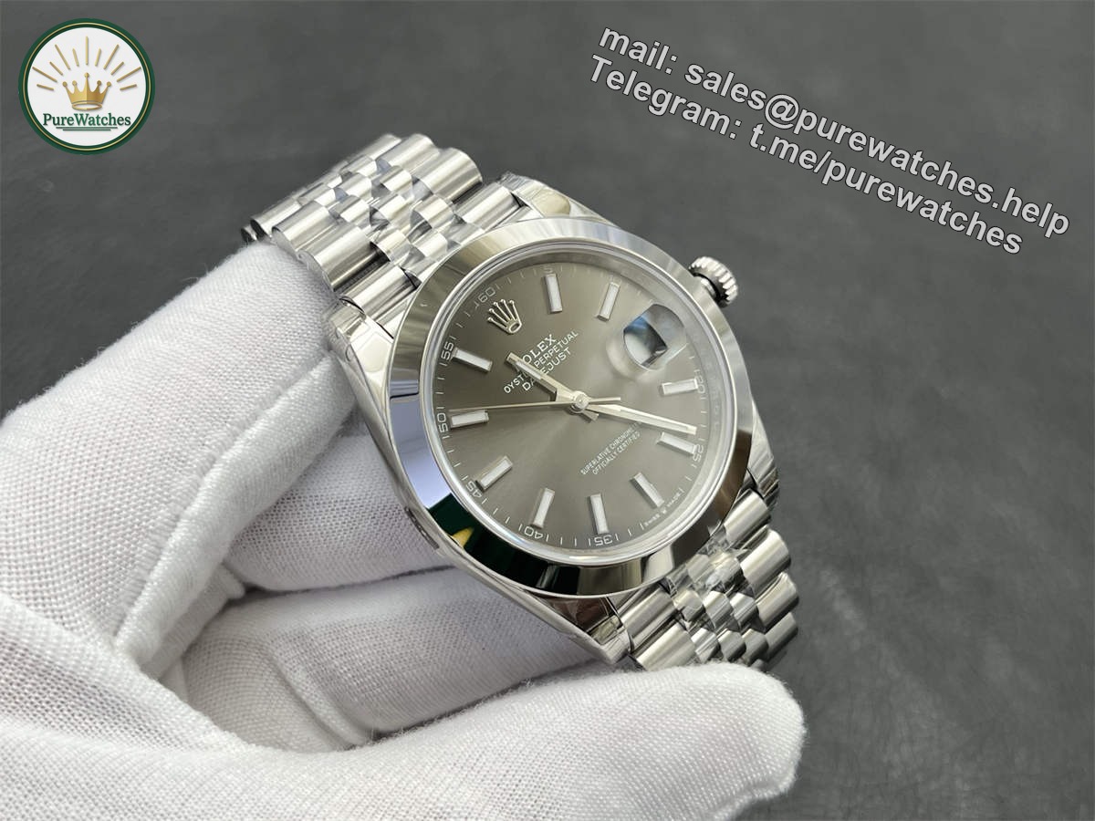 Grey Datejust 41 Replica – VS Factory Rolex Datejust m126300-0007 Rhodium Grey Dial 41mm - Image 4